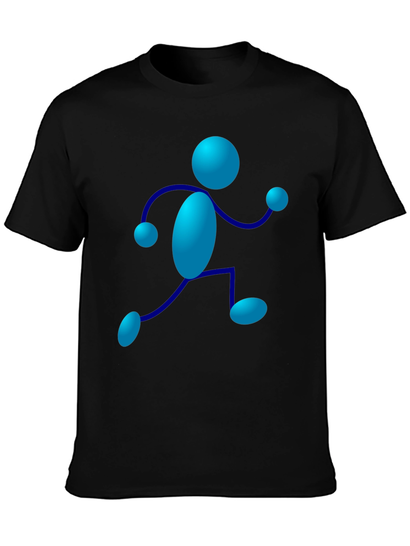 Funky Figure Tee - Black Cotton Crew Neck T-Shirt