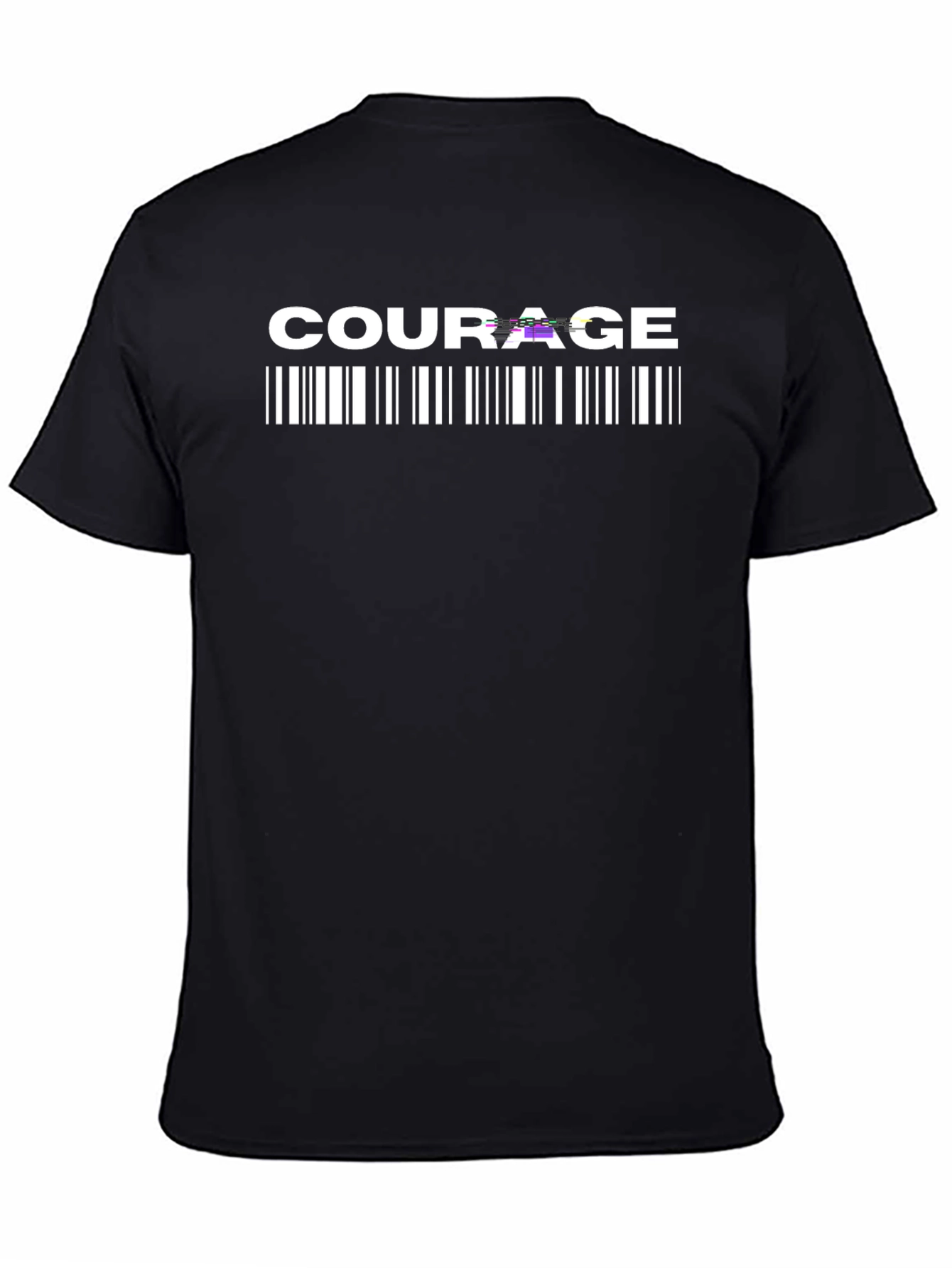 Courage Barcode Graphic T-Shirt - Black