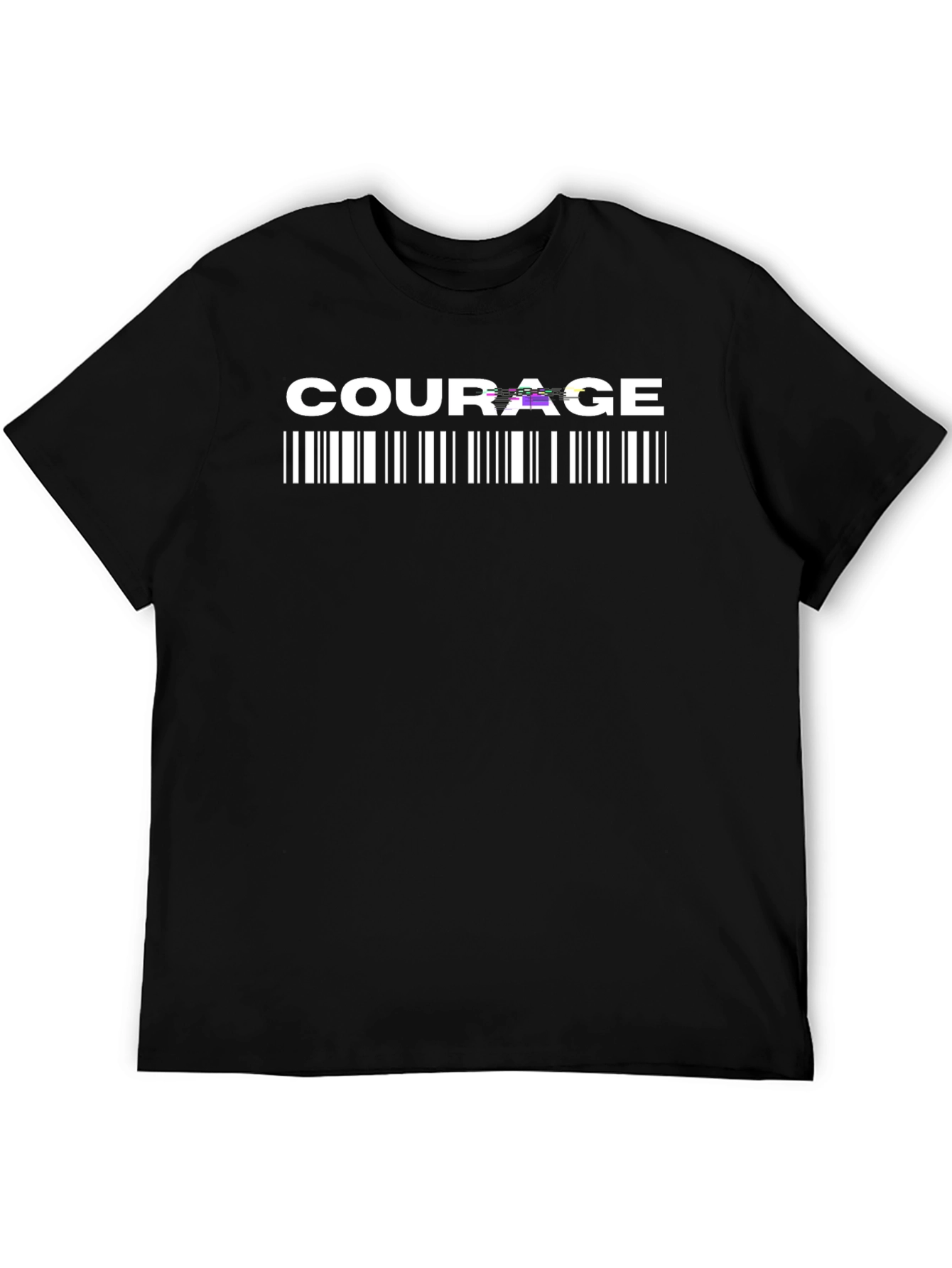 Courage Barcode Graphic T-Shirt - Black