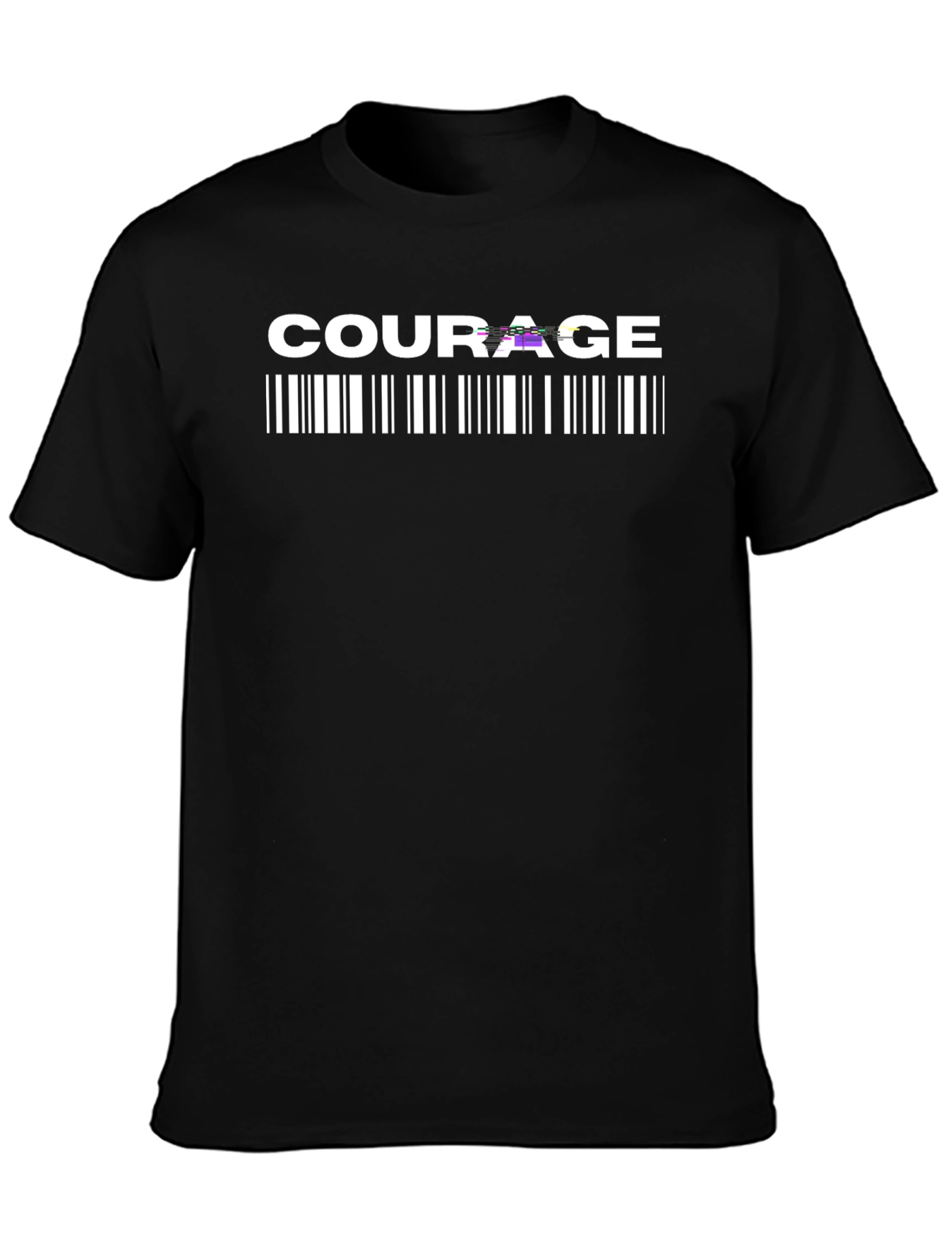 Courage Barcode Graphic T-Shirt - Black