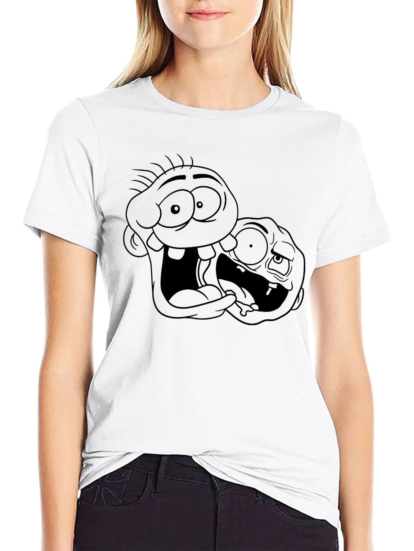 Cartoon Duo Black T-Shirt