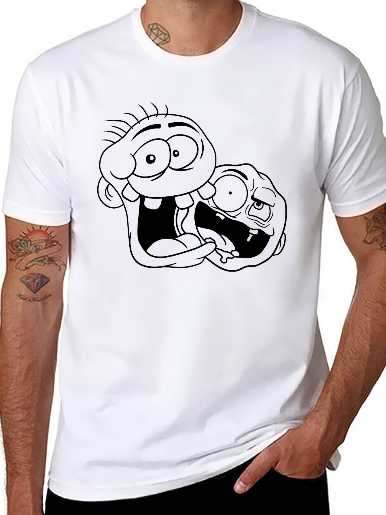 Cartoon Duo Black T-Shirt