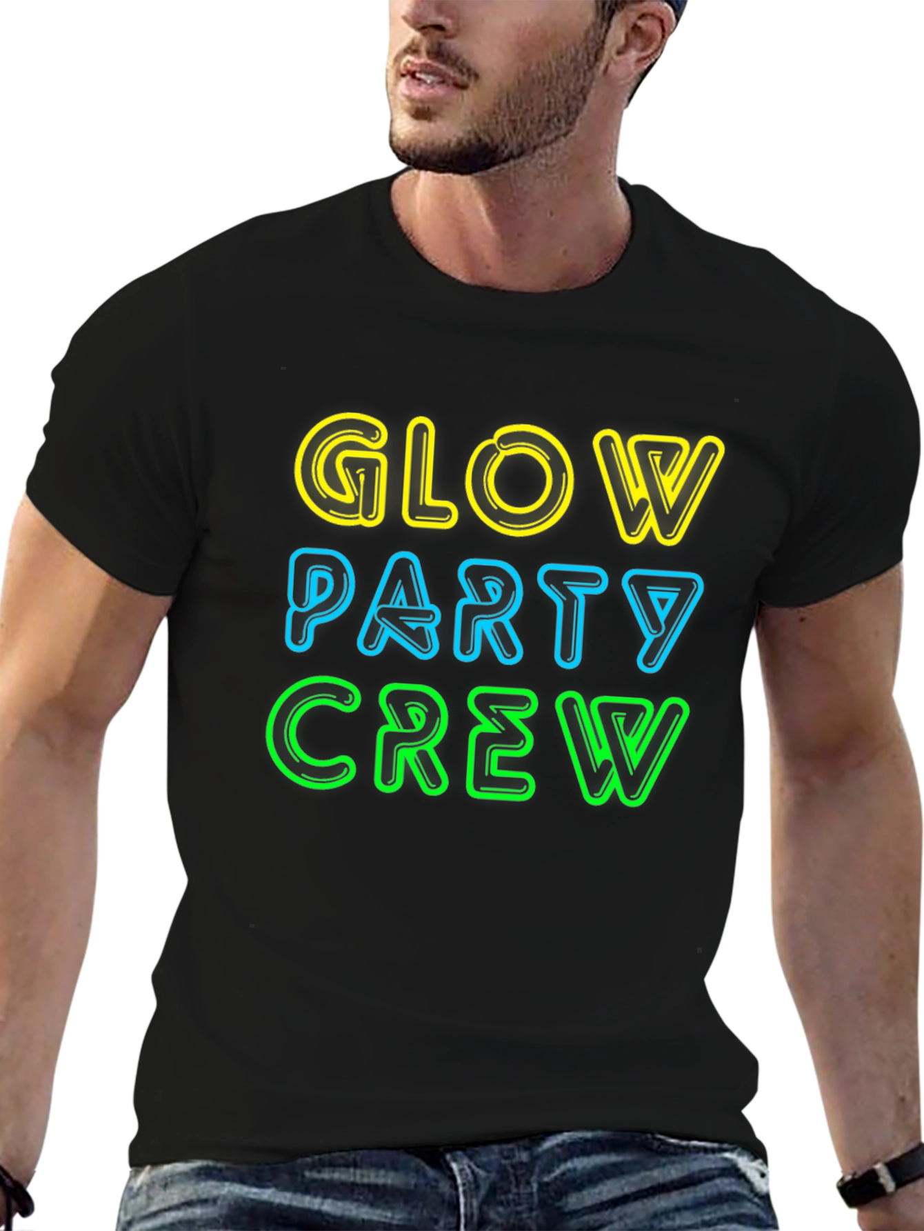 Glow Party Crew Neon Graphic Tee