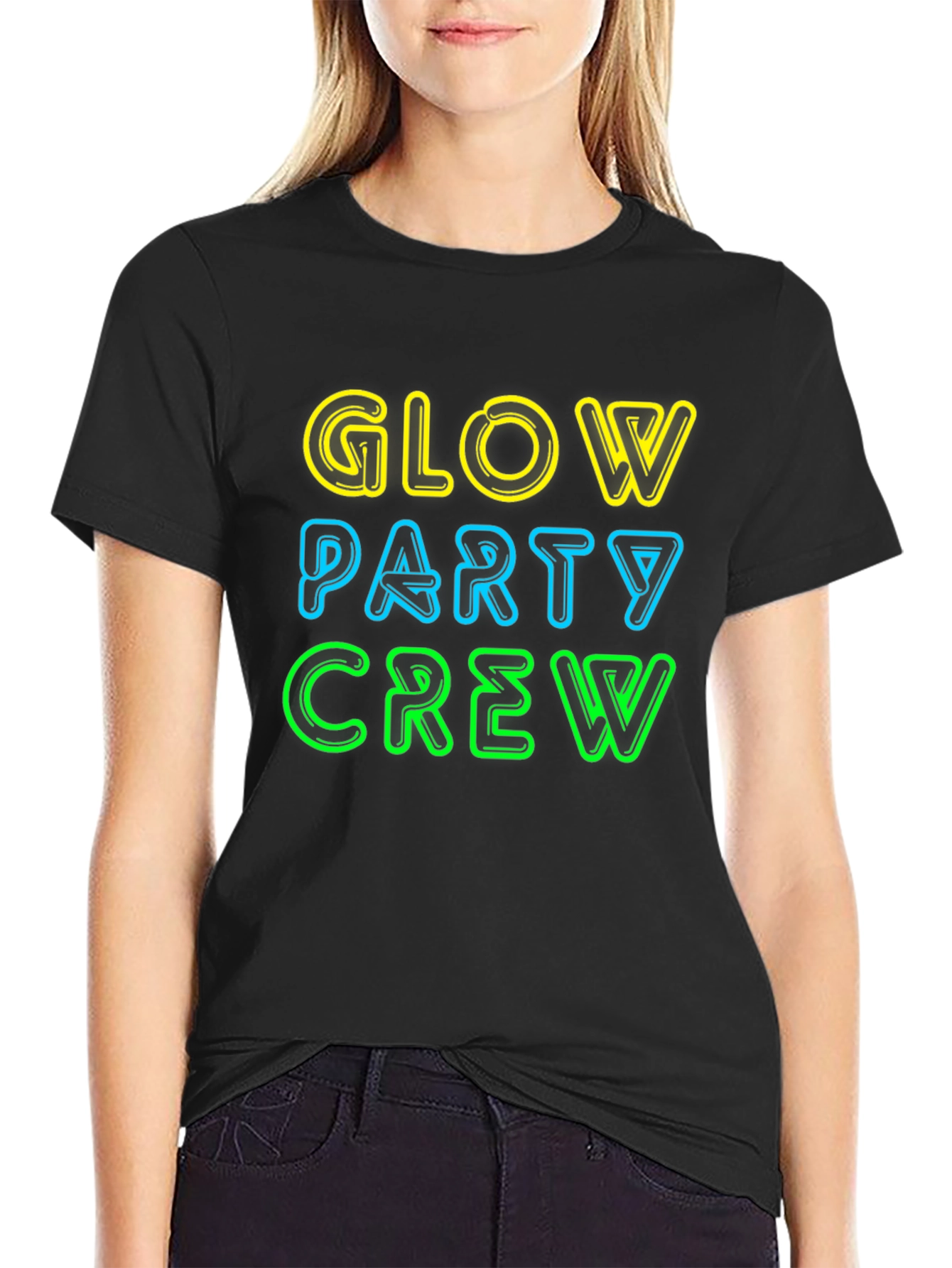 Glow Party Crew Neon Graphic Tee