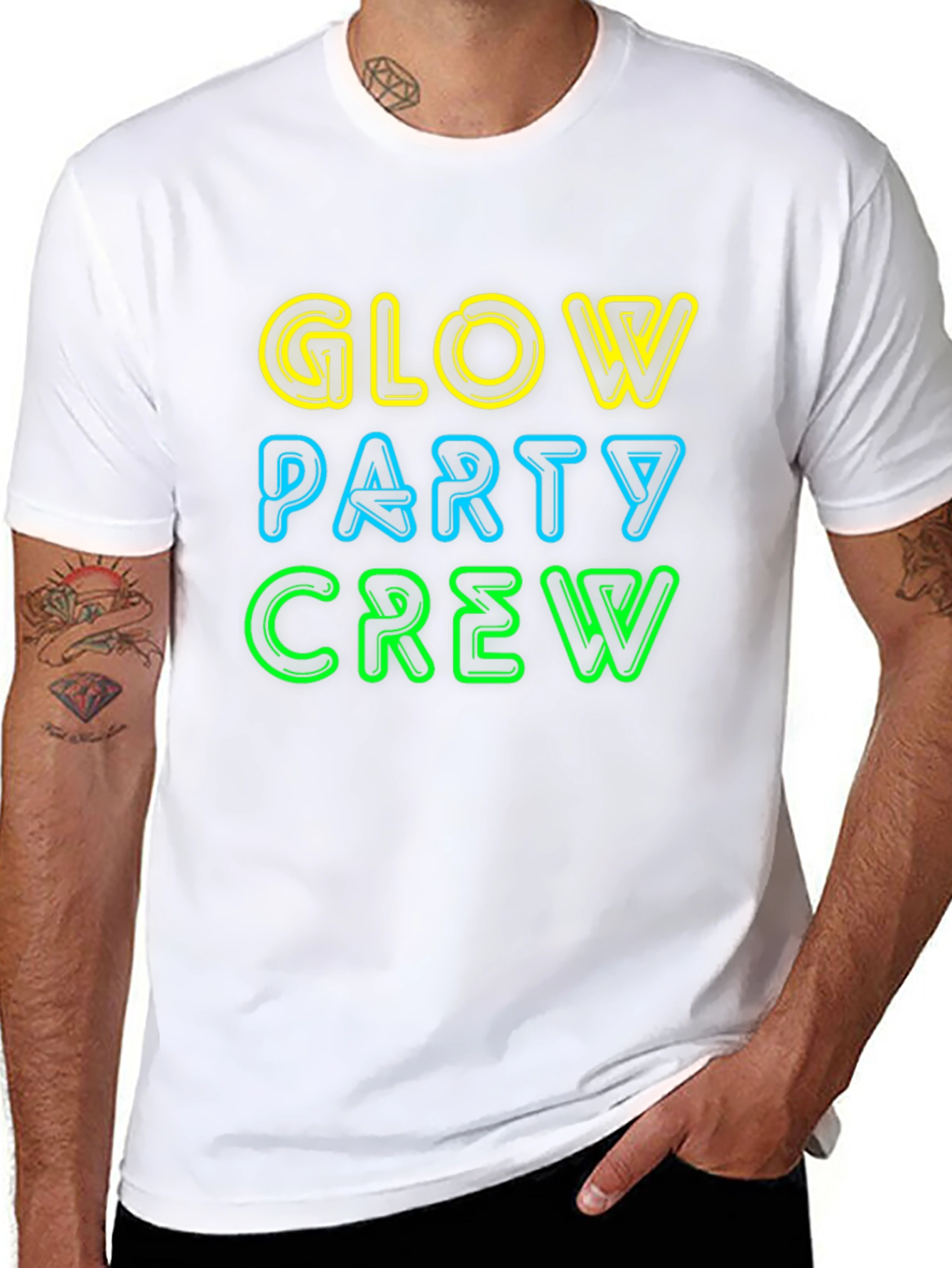 Glow Party Crew Neon Graphic Tee