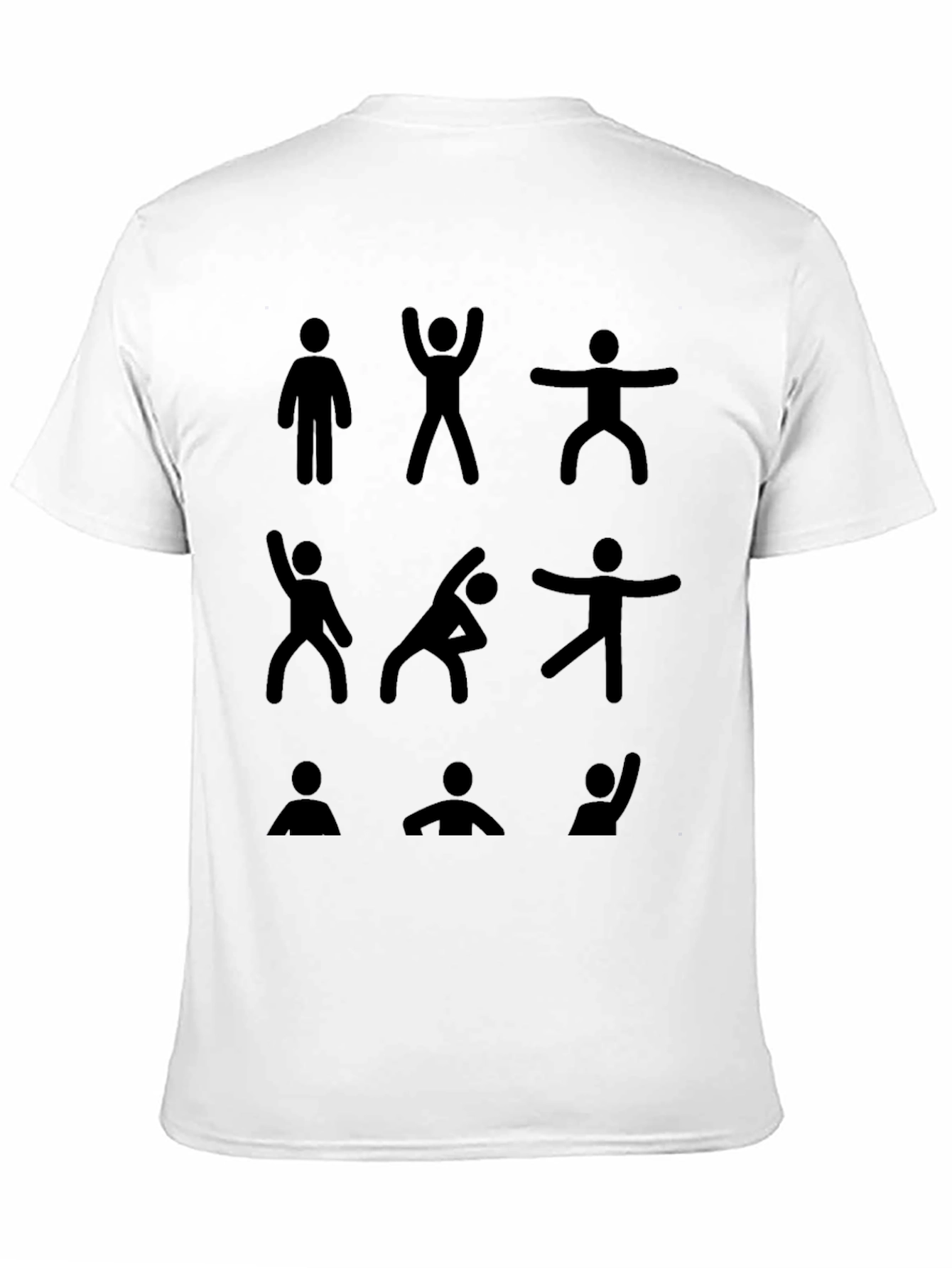 Yoga Pose Stick Figure Graphic Tee - Black