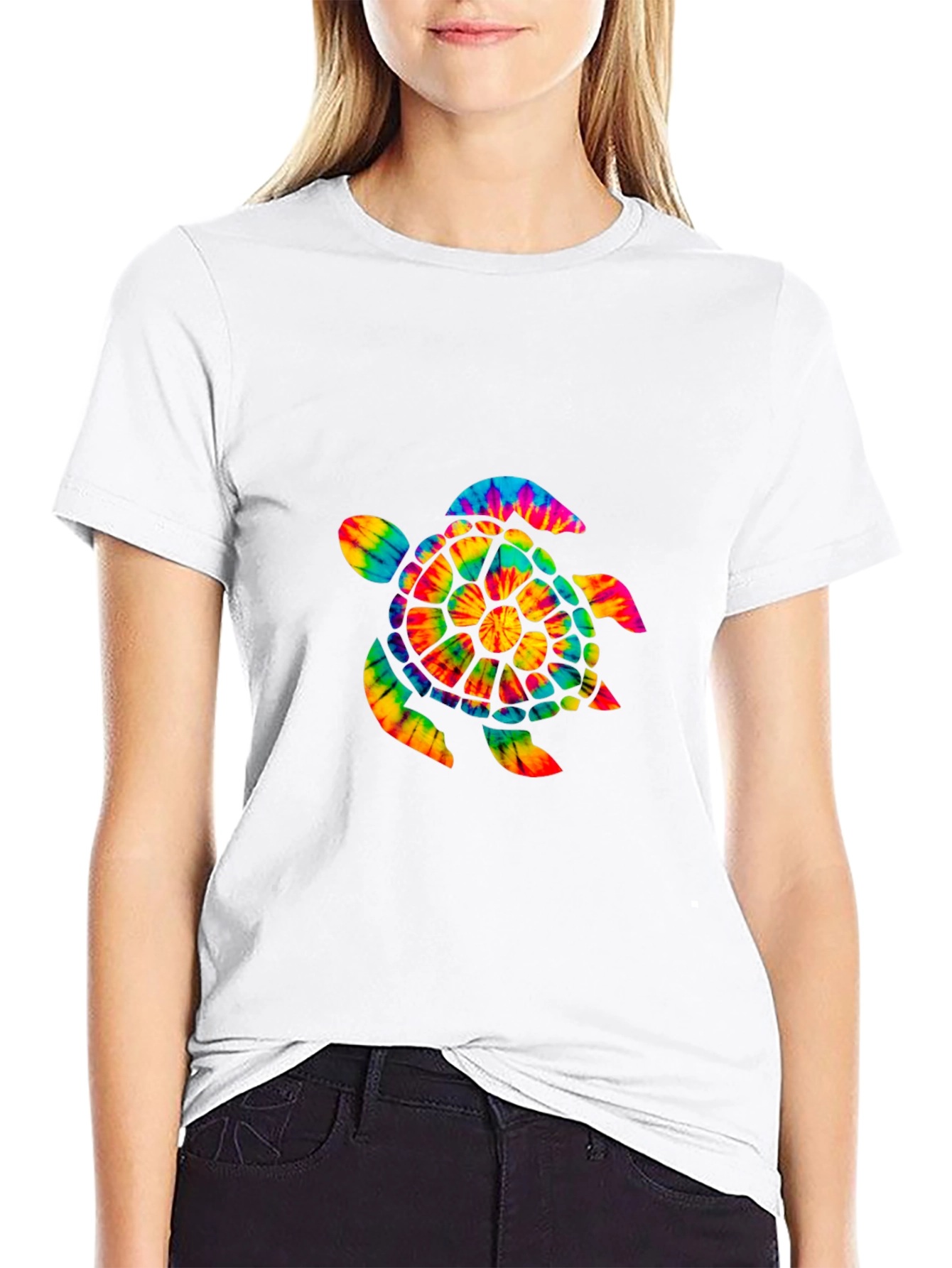 Tie-Dye Turtle Graphic Tee - Soft Cotton