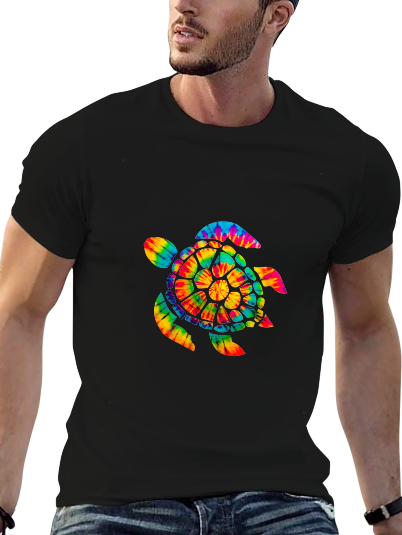 Tie-Dye Turtle Graphic Tee - Soft Cotton