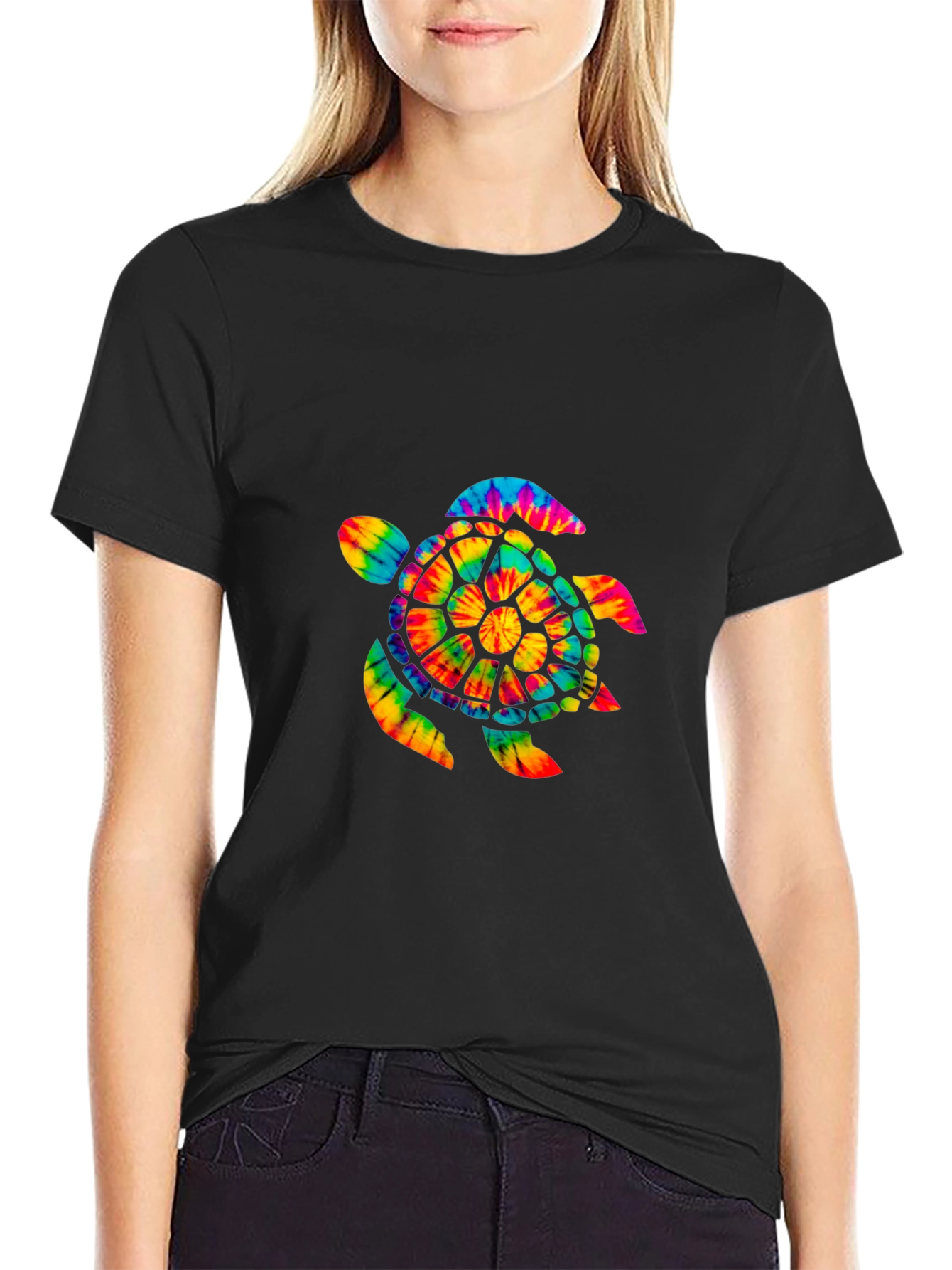 Tie-Dye Turtle Graphic Tee - Soft Cotton