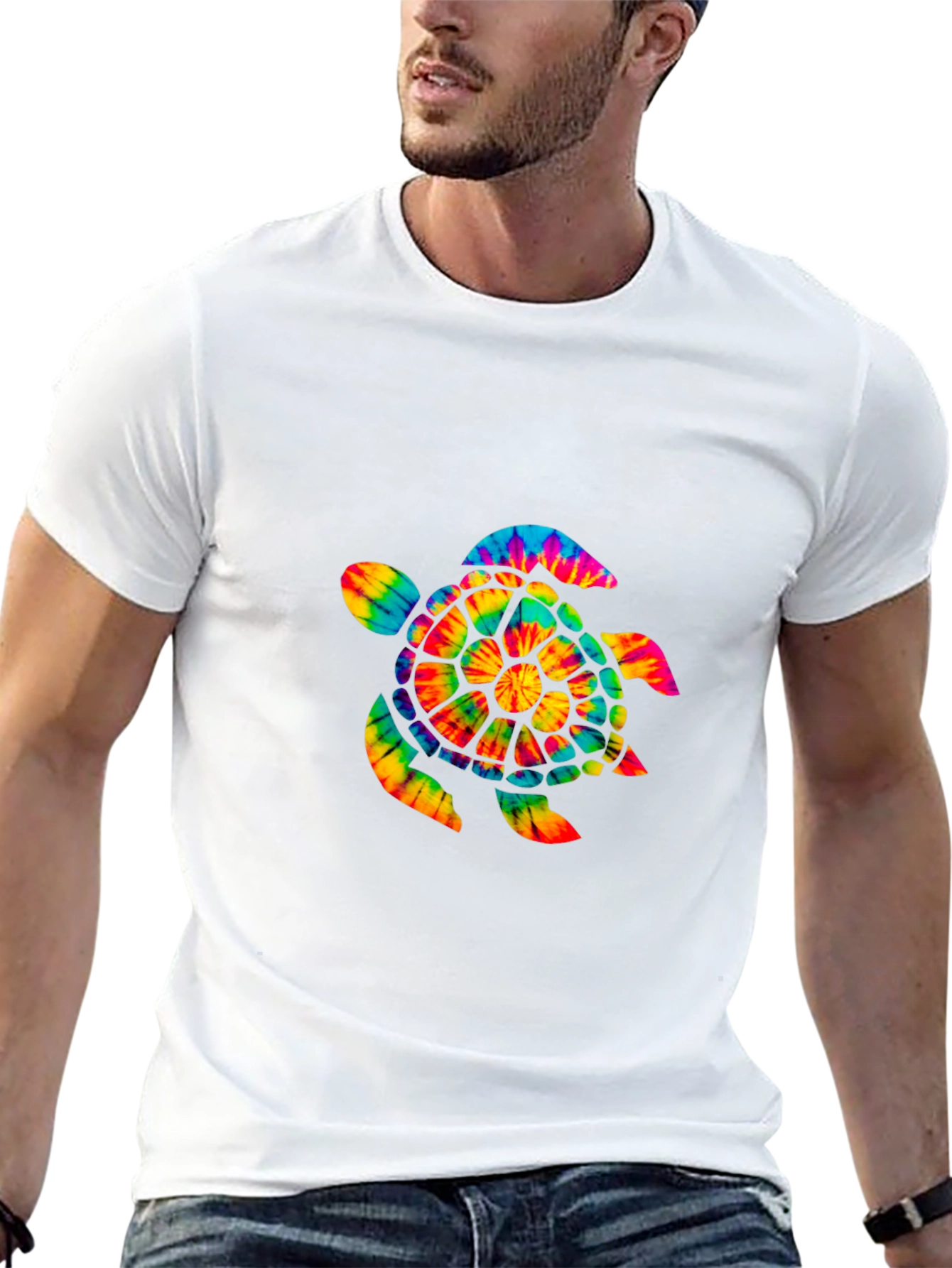 Tie-Dye Turtle Graphic Tee - Soft Cotton