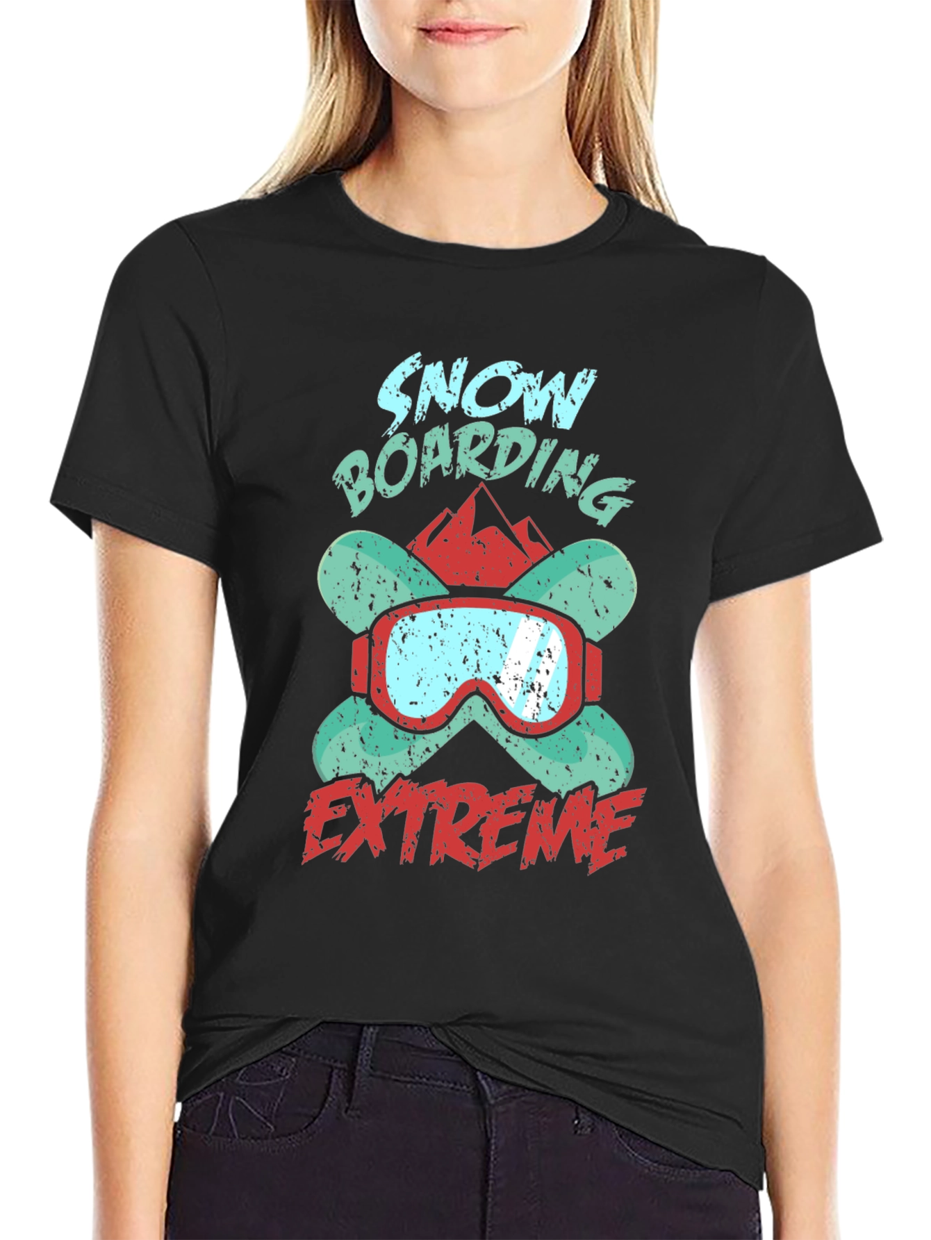 Snowboarding Extreme Graphic Tee - Black