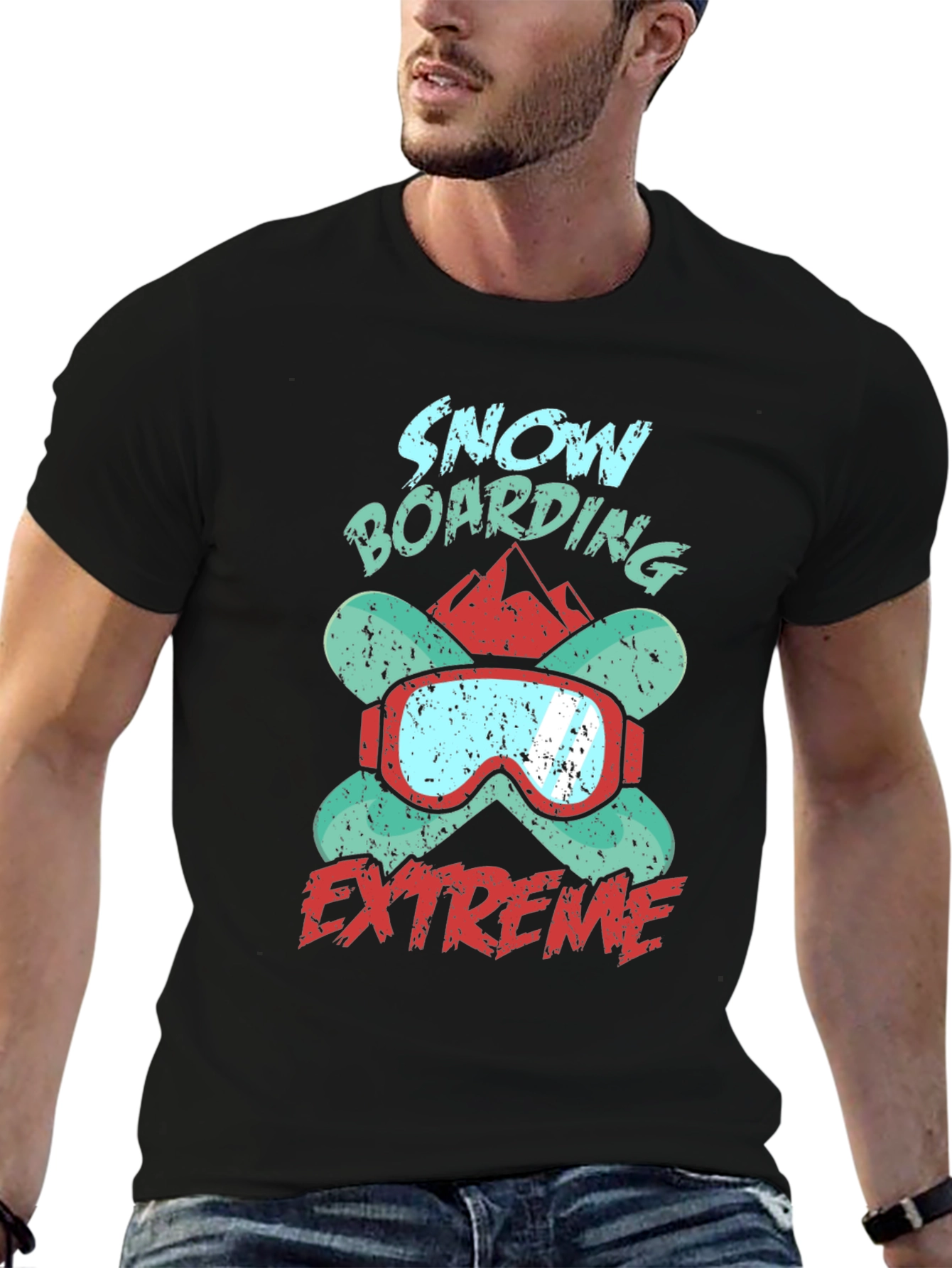 Snowboarding Extreme Graphic Tee - Black