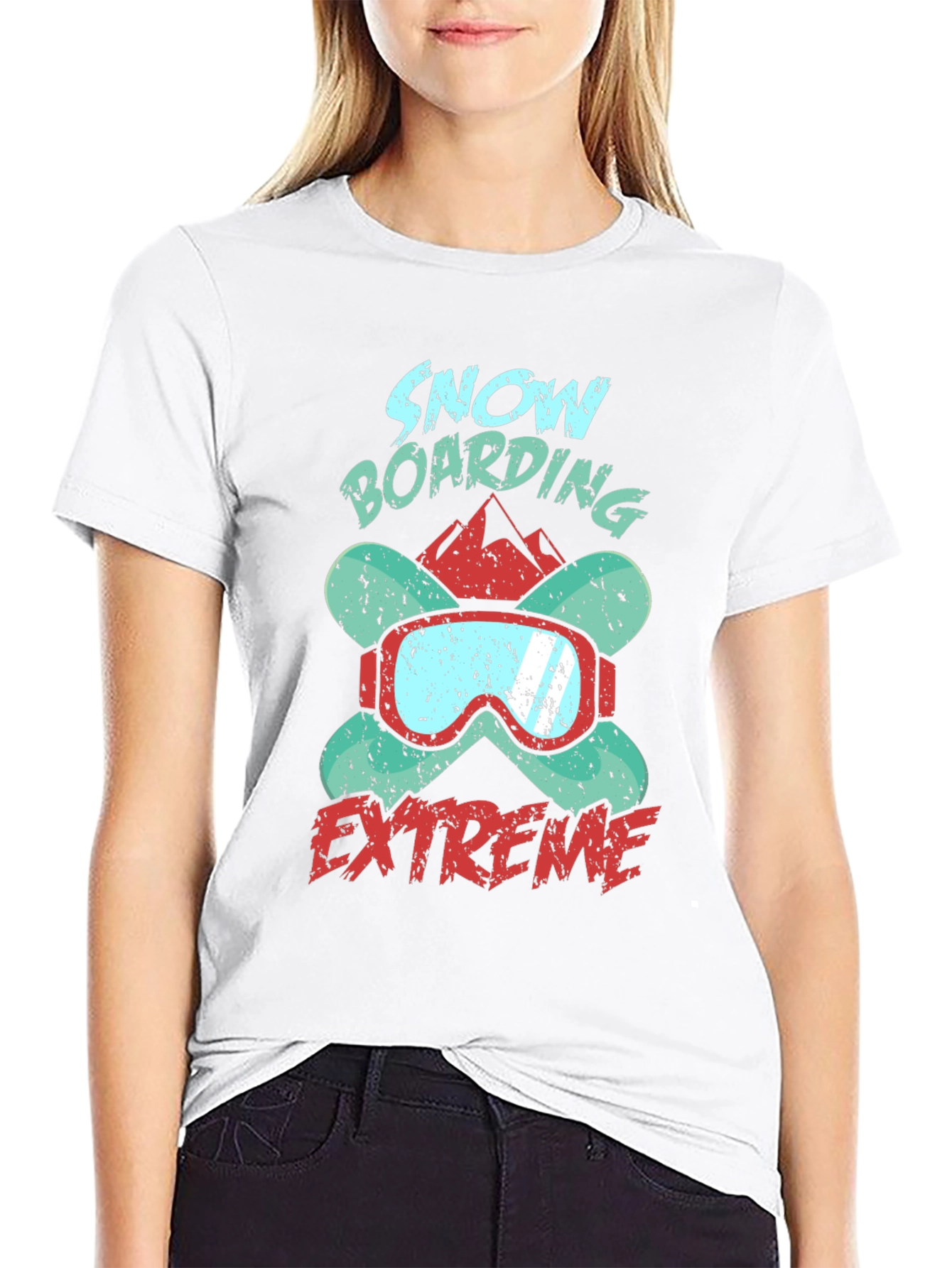 Snowboarding Extreme Graphic Tee - Black