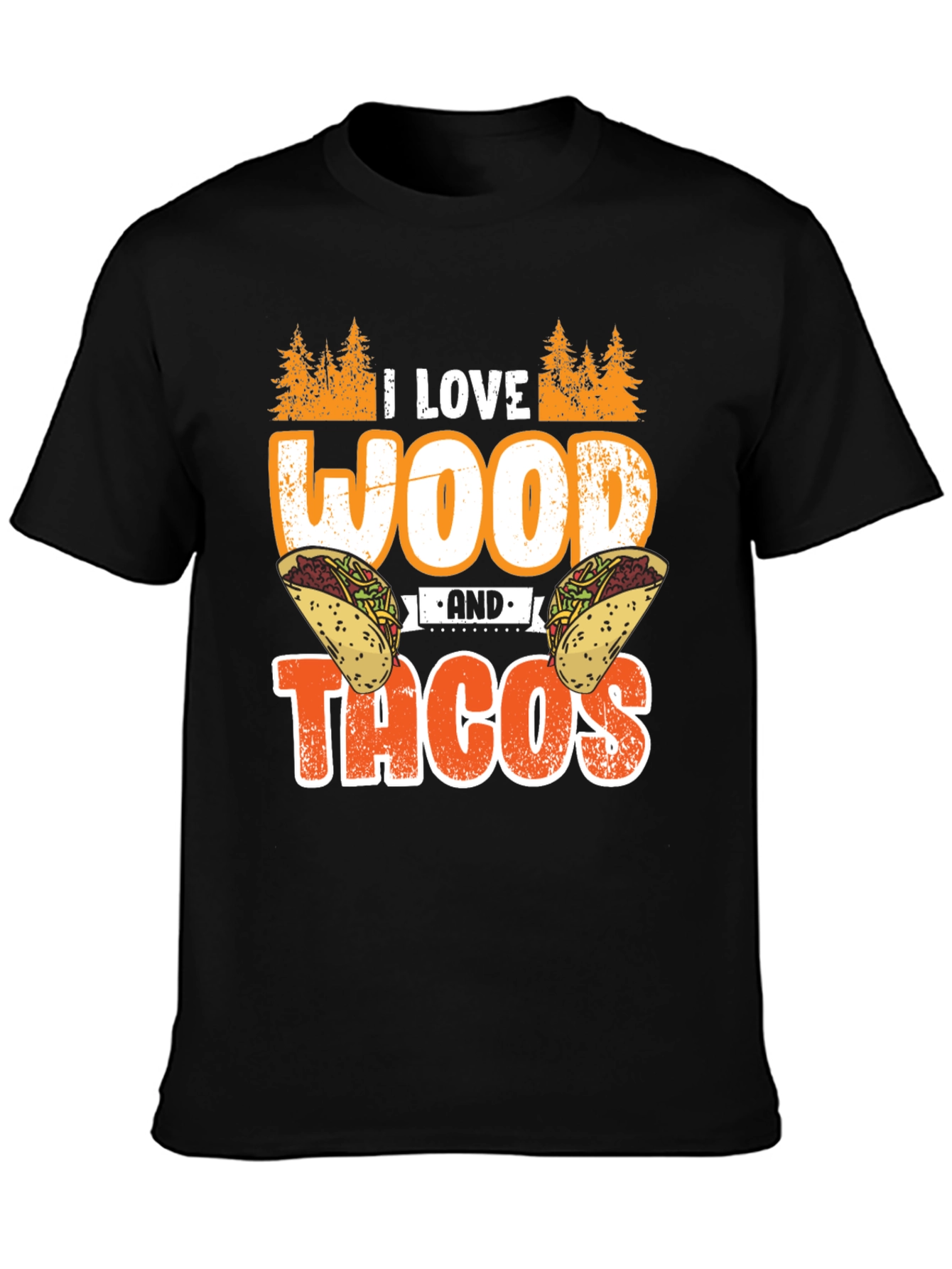 I Love Wood And Tacos Mens Graphic T-Shirt