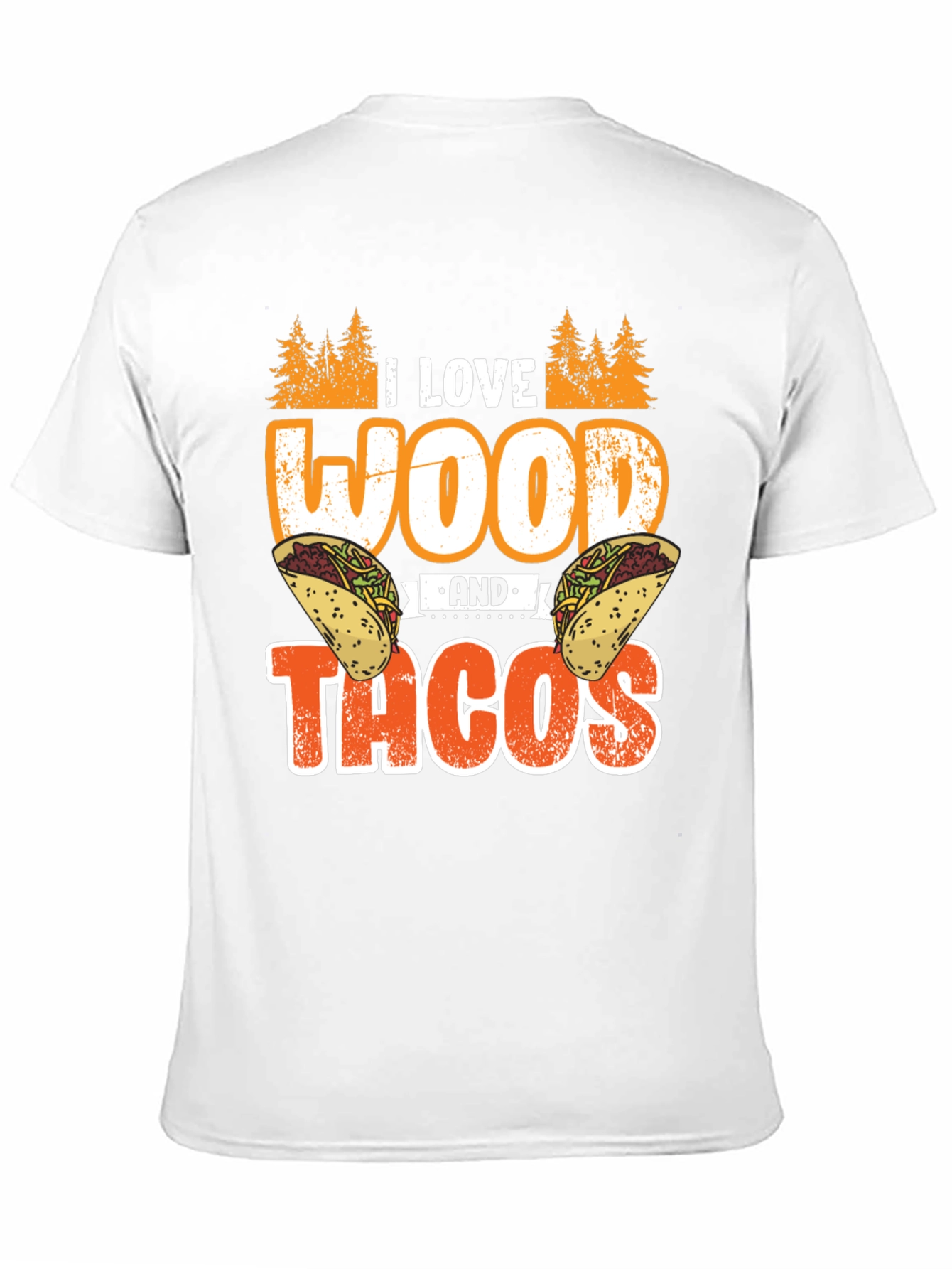 I Love Wood And Tacos Mens Graphic T-Shirt