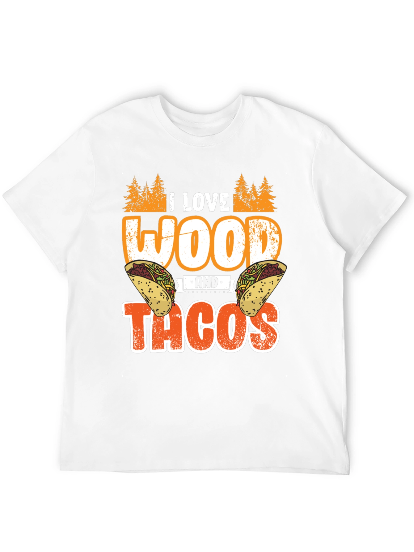 I Love Wood And Tacos Mens Graphic T-Shirt