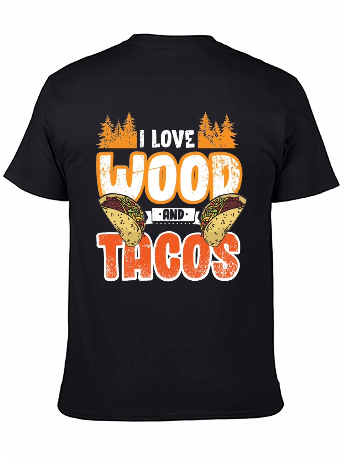 I Love Wood And Tacos Mens Graphic T-Shirt