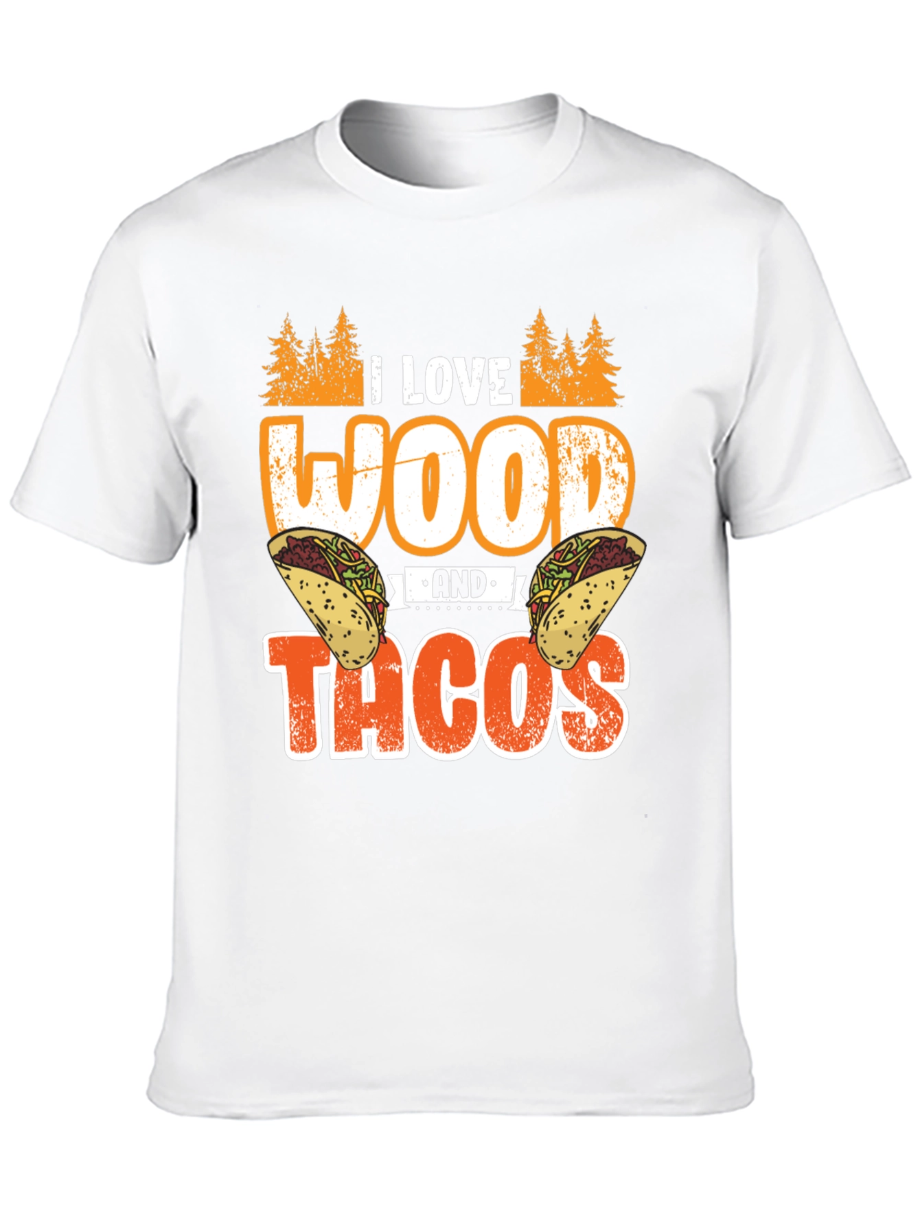 I Love Wood And Tacos Mens Graphic T-Shirt