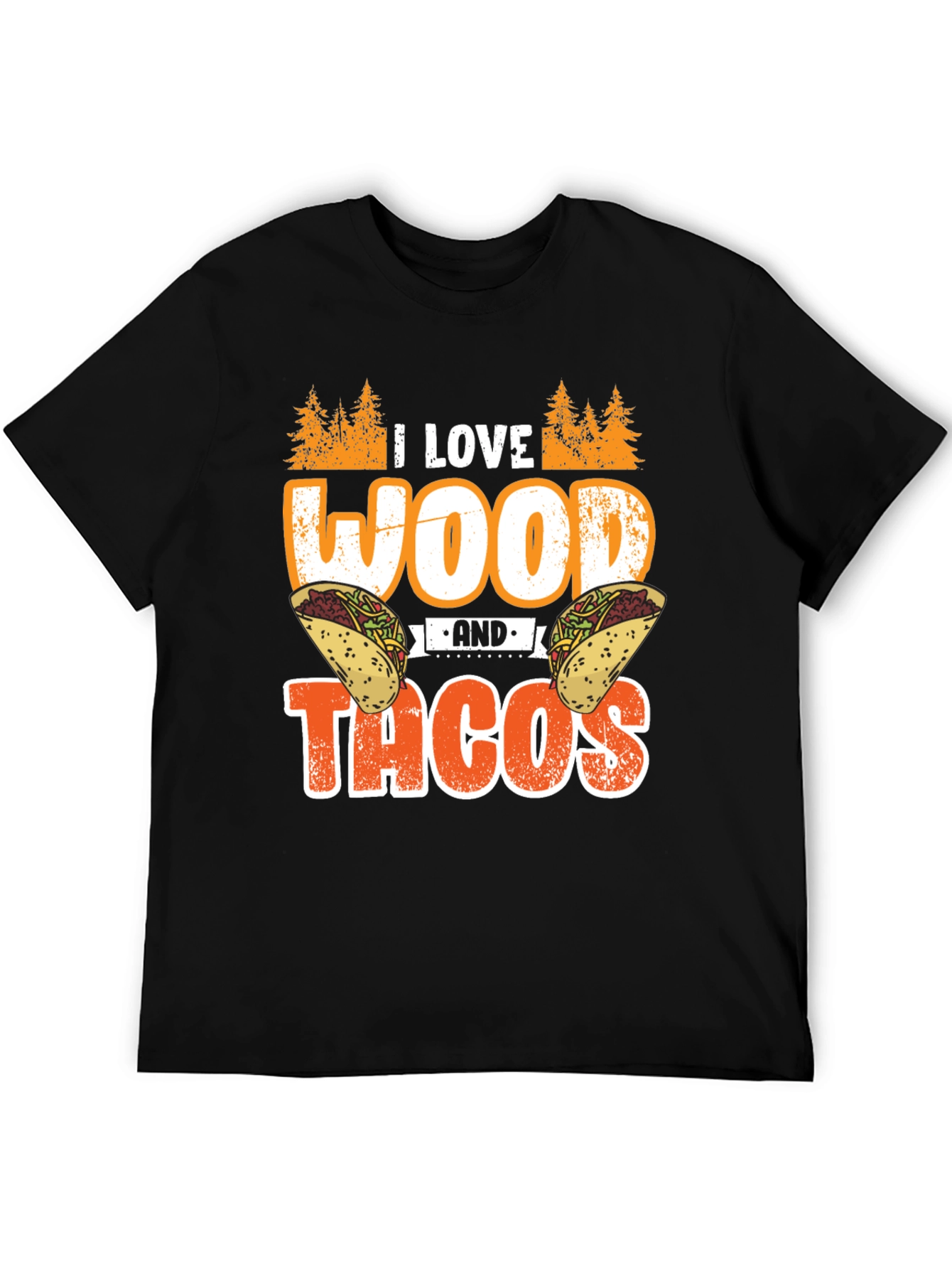 I Love Wood And Tacos Mens Graphic T-Shirt