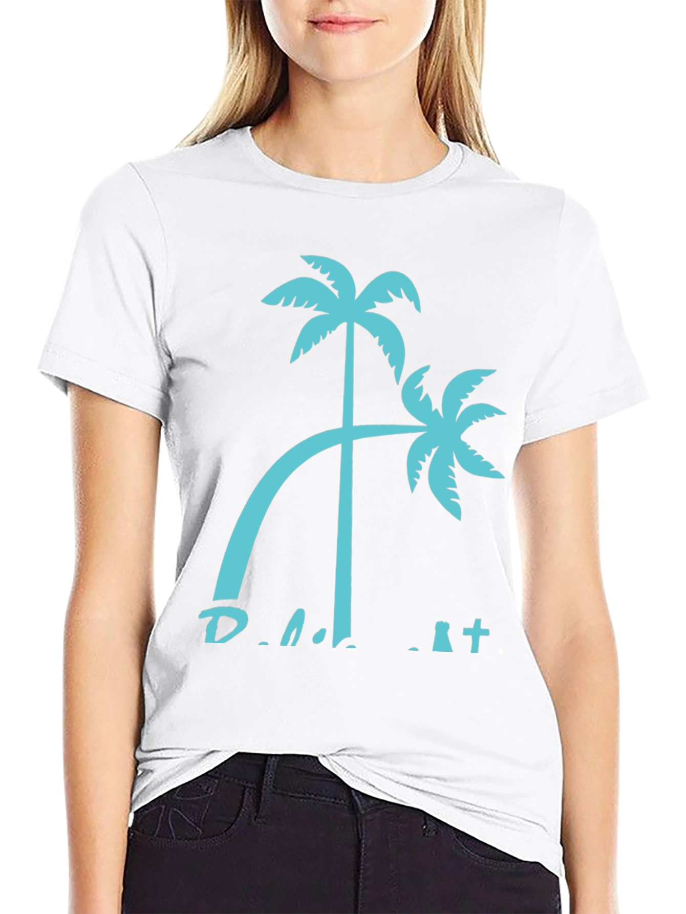 Palm Tree Graphic Black T-Shirt