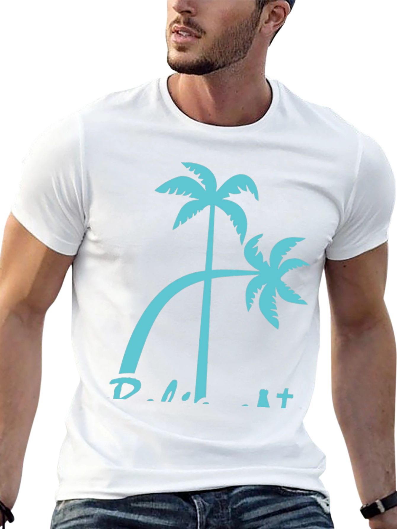 Palm Tree Graphic Black T-Shirt