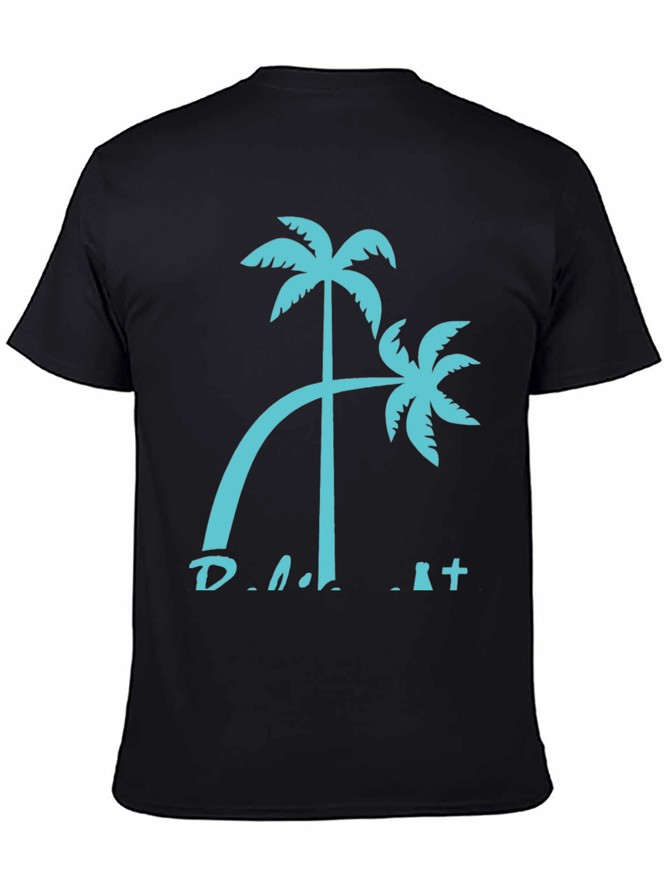 Palm Tree Graphic Black T-Shirt