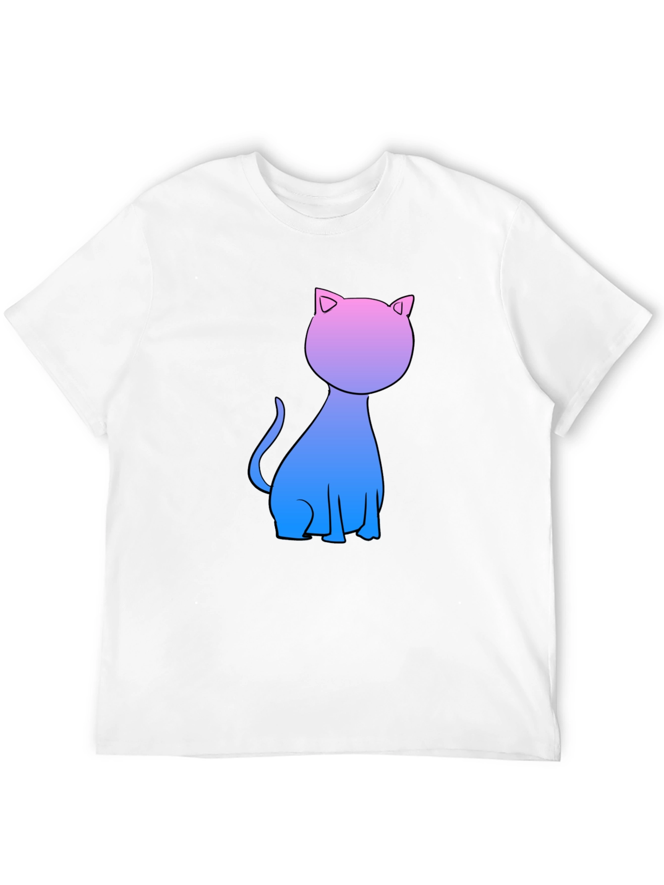 Gradient Cat Graphic Tee - Stylish Comfort
