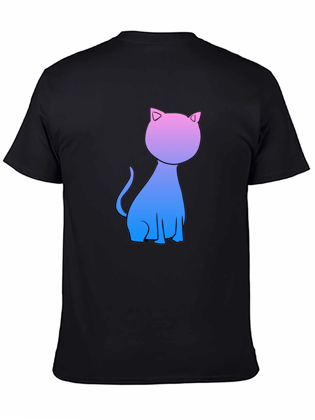 Gradient Cat Graphic Tee - Stylish Comfort
