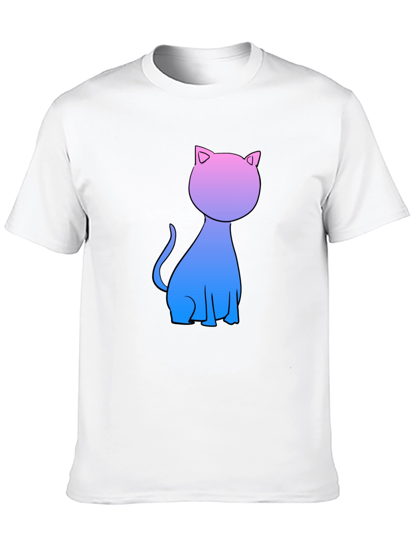 Gradient Cat Graphic Tee - Stylish Comfort