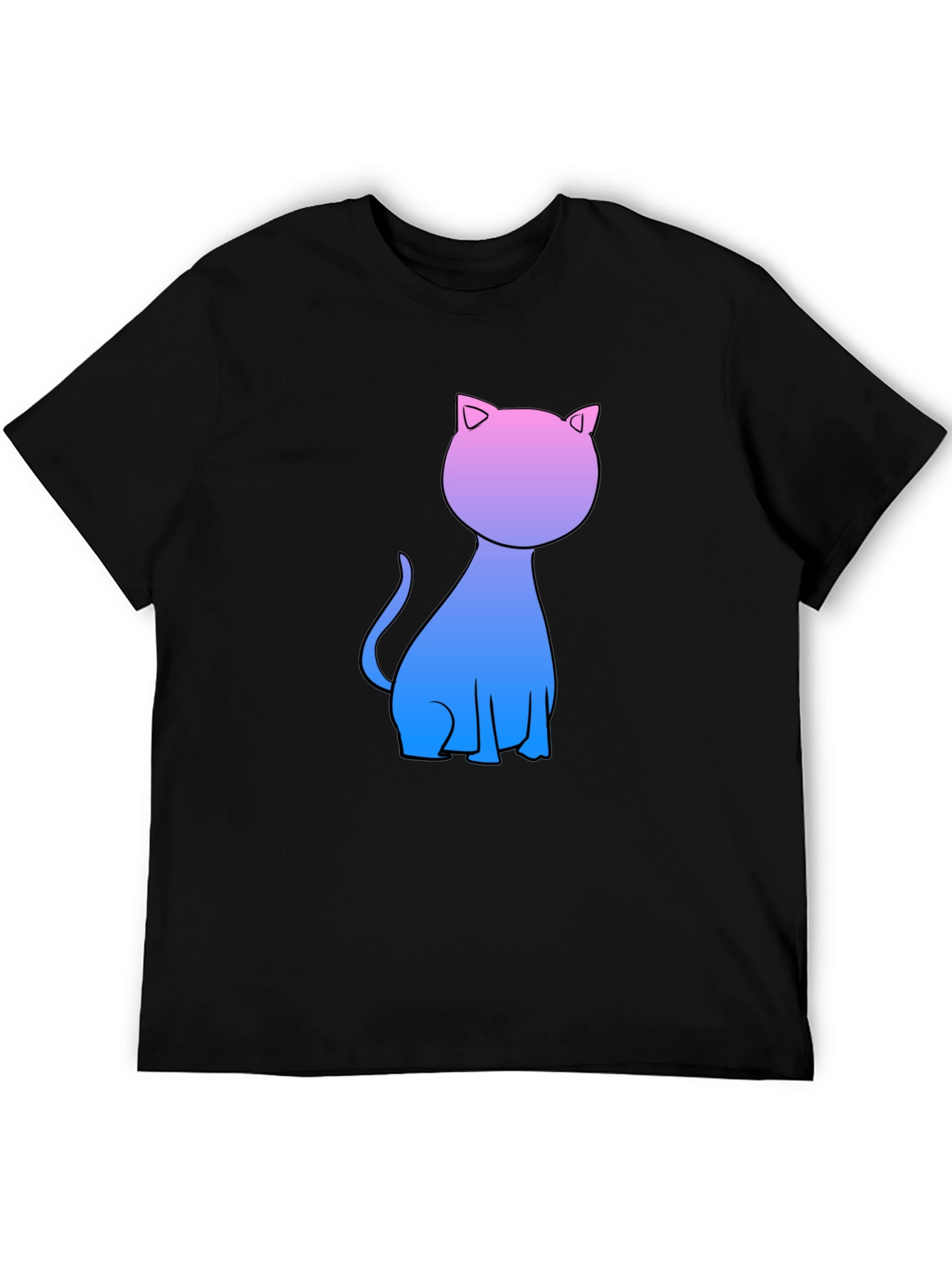 Gradient Cat Graphic Tee - Stylish Comfort