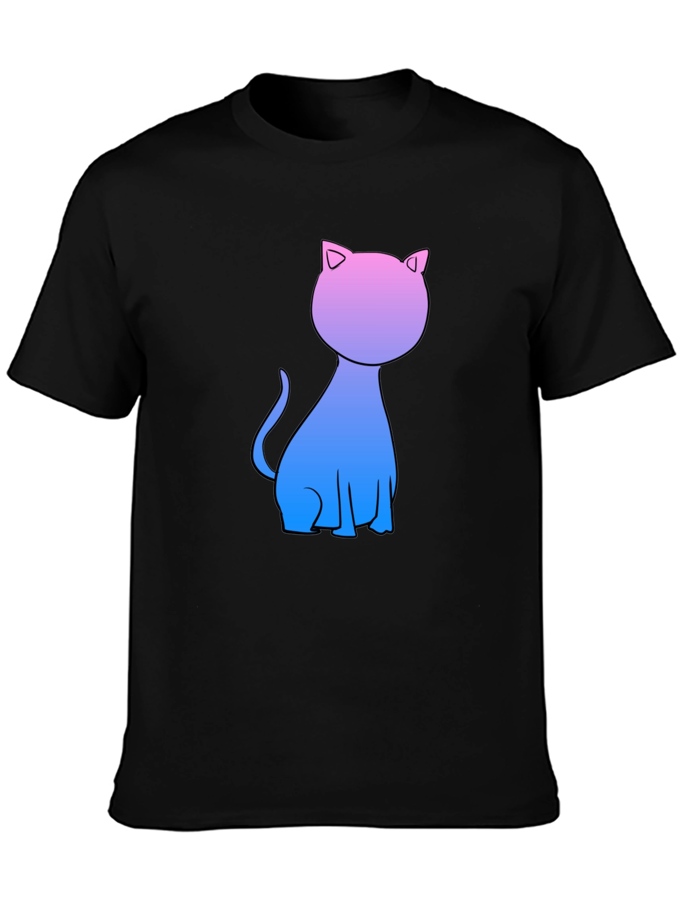 Gradient Cat Graphic Tee - Stylish Comfort