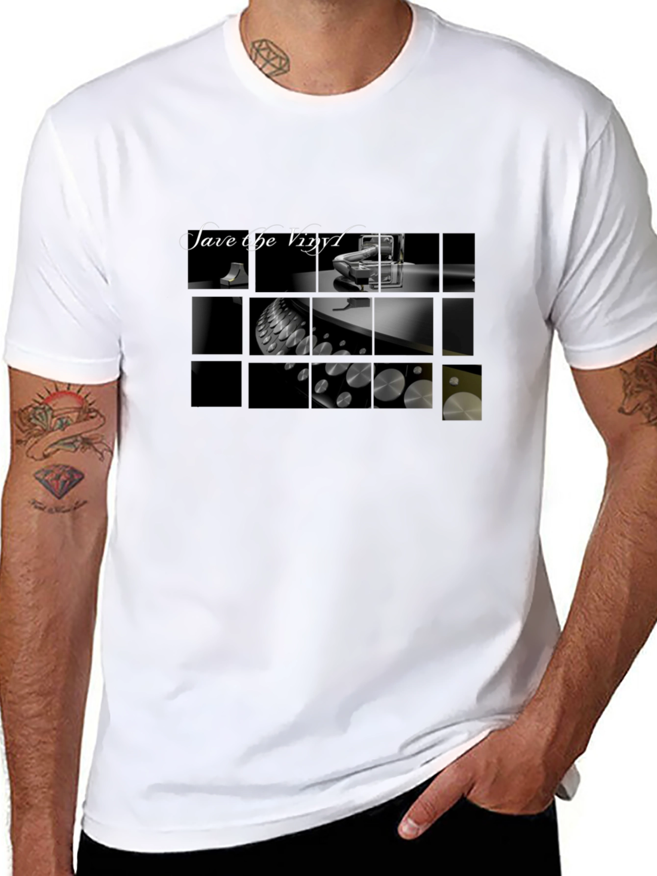 Save the Vinyl Black Graphic Tee