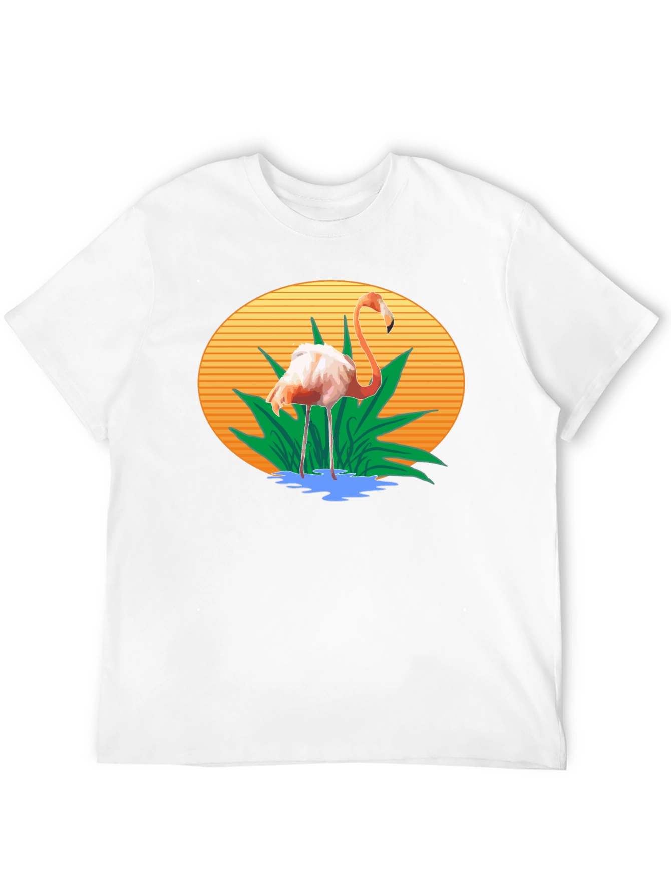Flamingo Graphic Print Black T-Shirt
