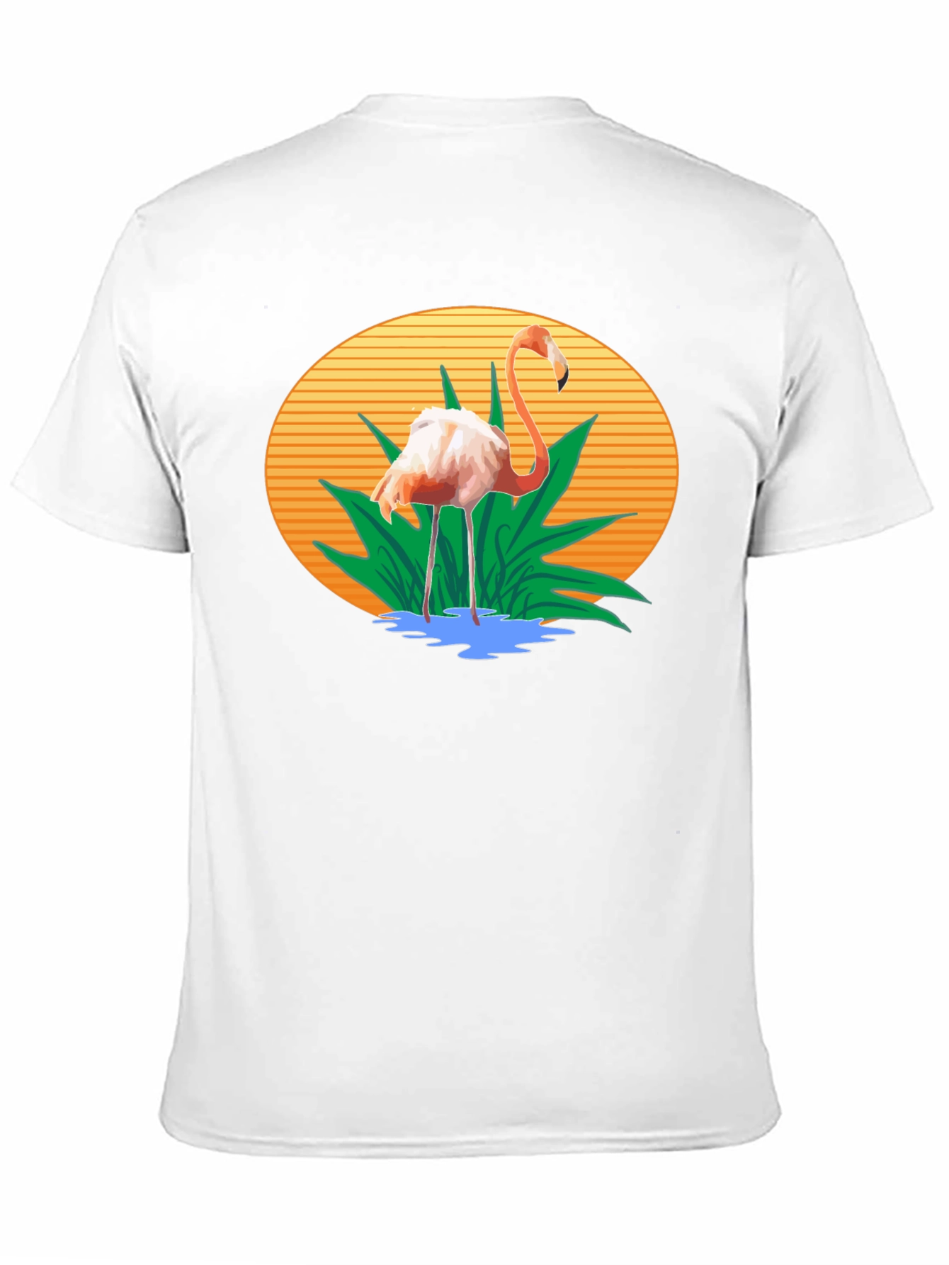 Flamingo Graphic Print Black T-Shirt