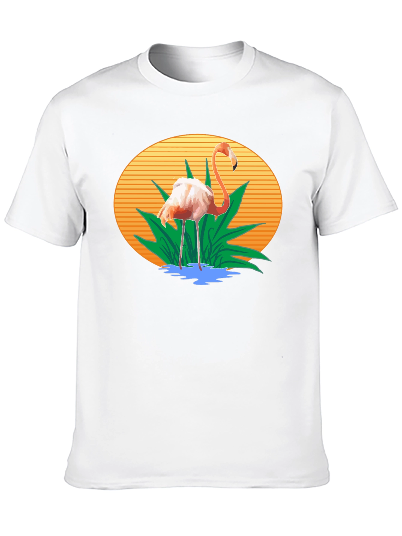 Flamingo Graphic Print Black T-Shirt