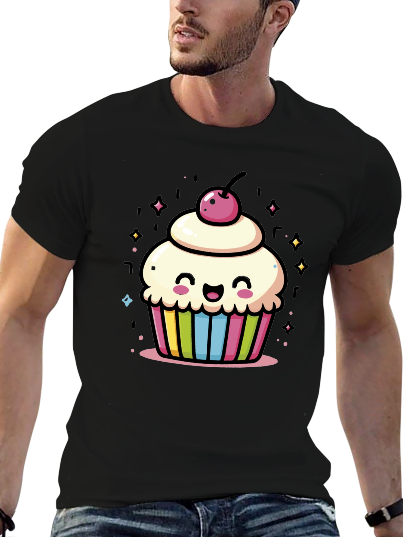 Cute Cupcake Graphic Tee - Whimsical Design