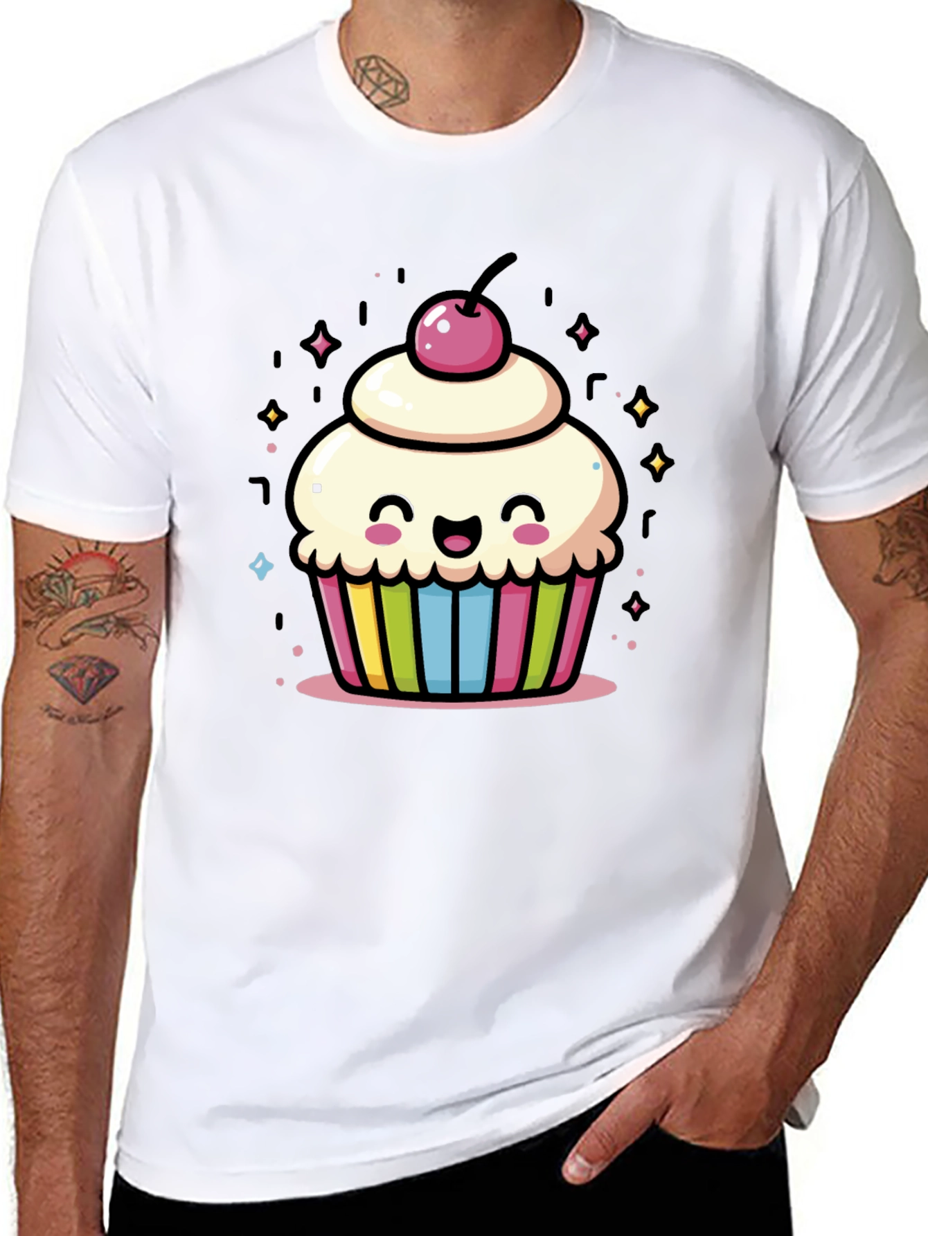 Cute Cupcake Graphic Tee - Whimsical Design