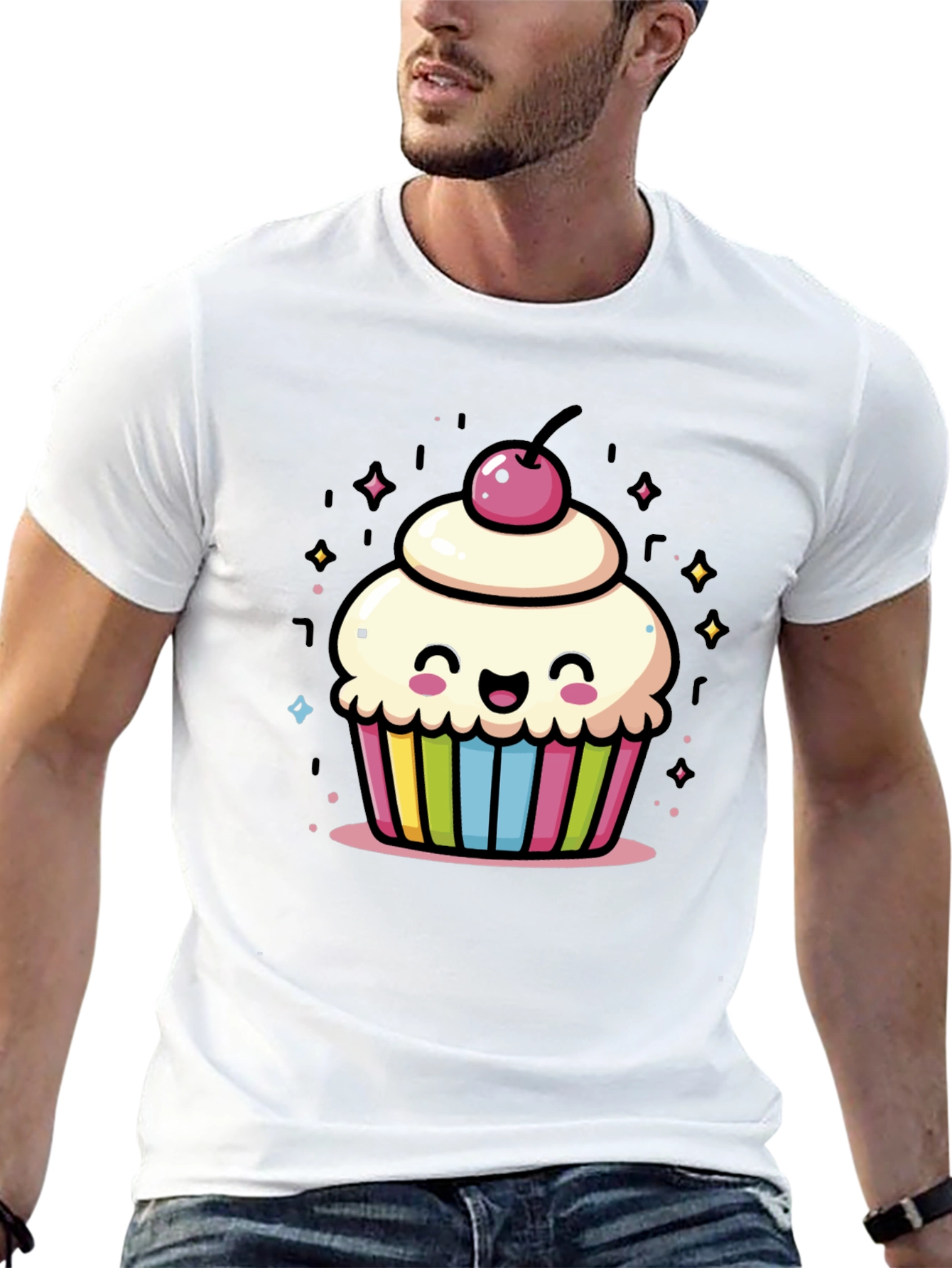 Cute Cupcake Graphic Tee - Whimsical Design