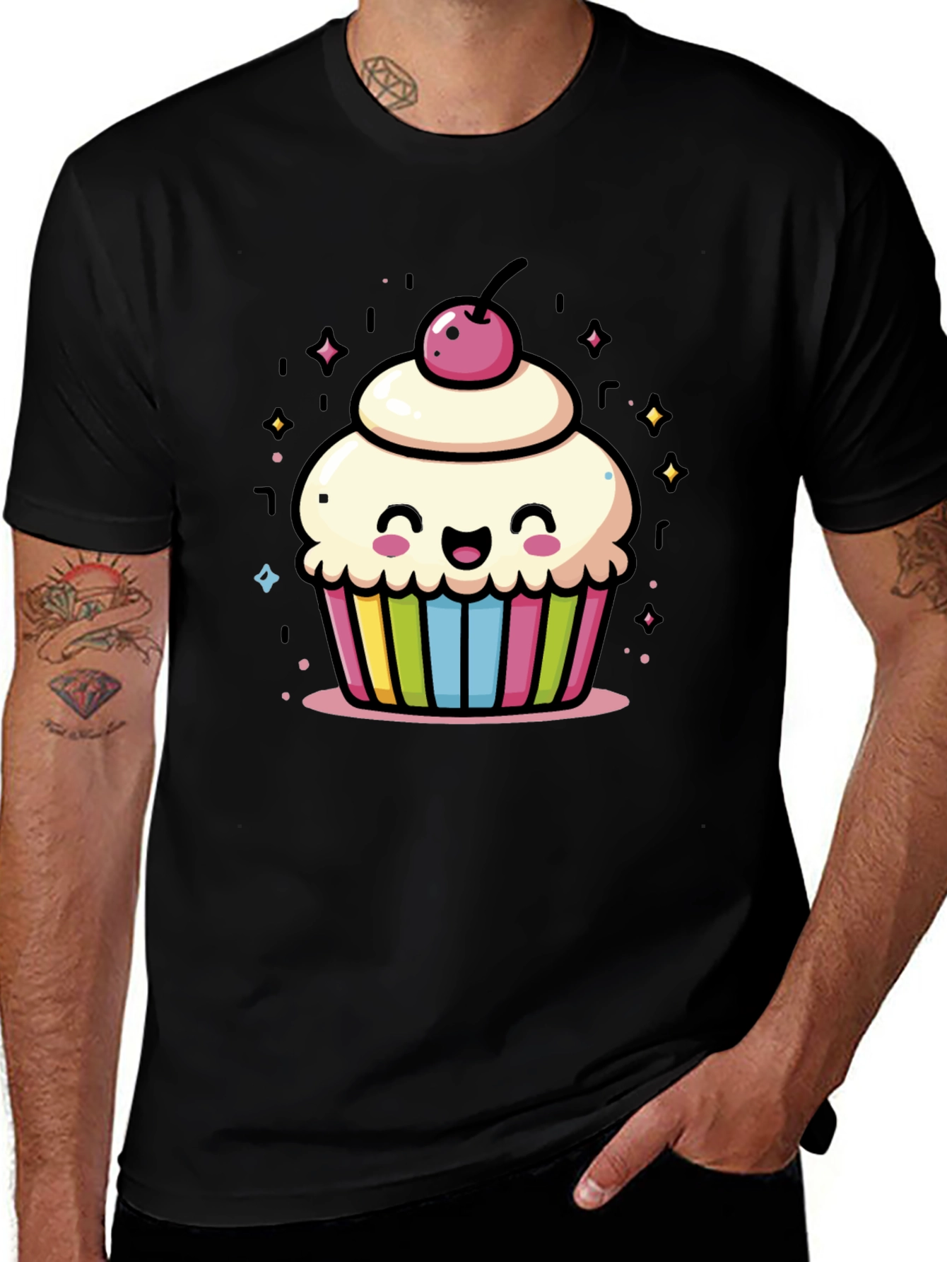 Cute Cupcake Graphic Tee - Whimsical Design