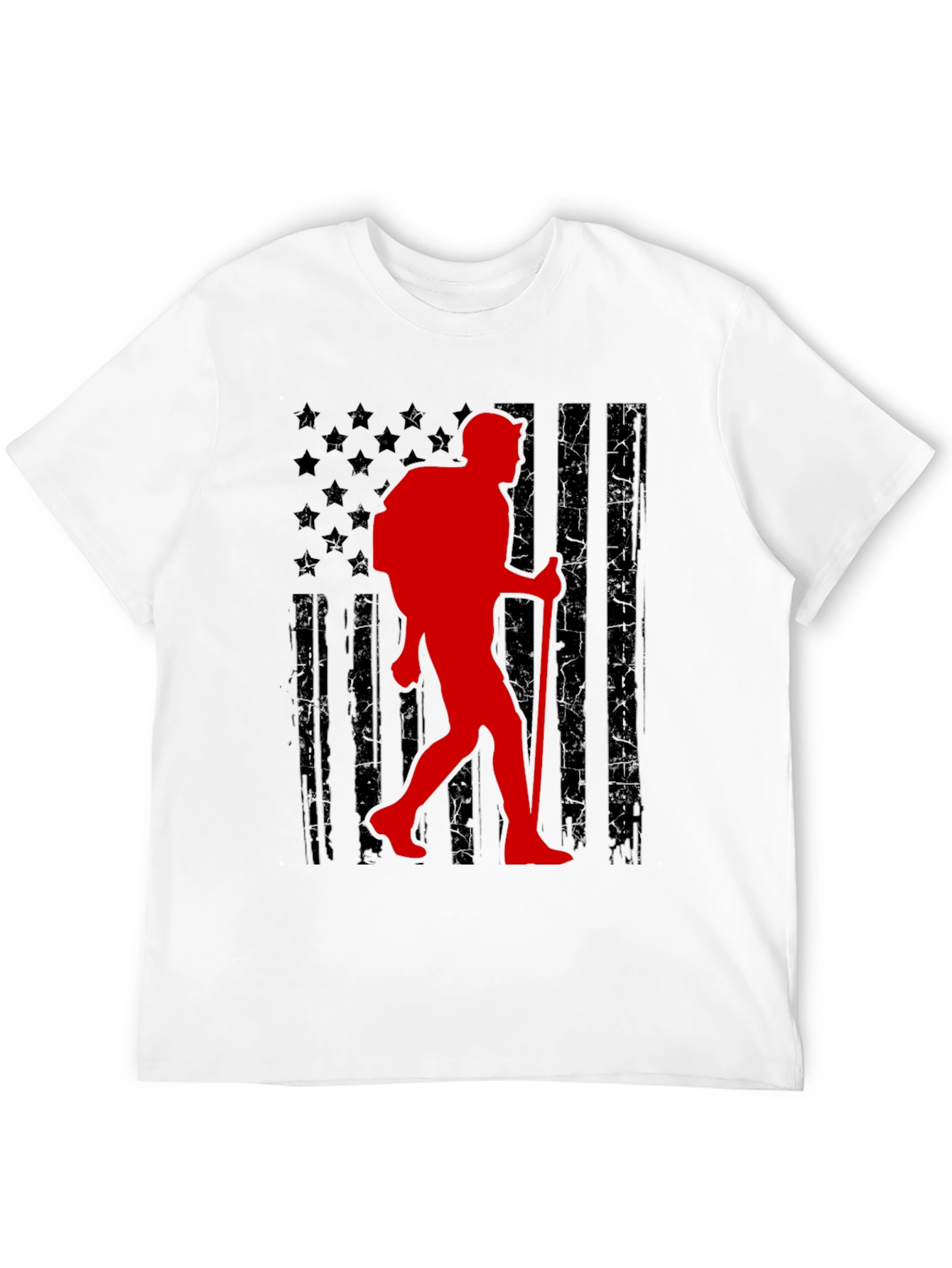 Hiking Patriot T-Shirt - American Flag Hiker