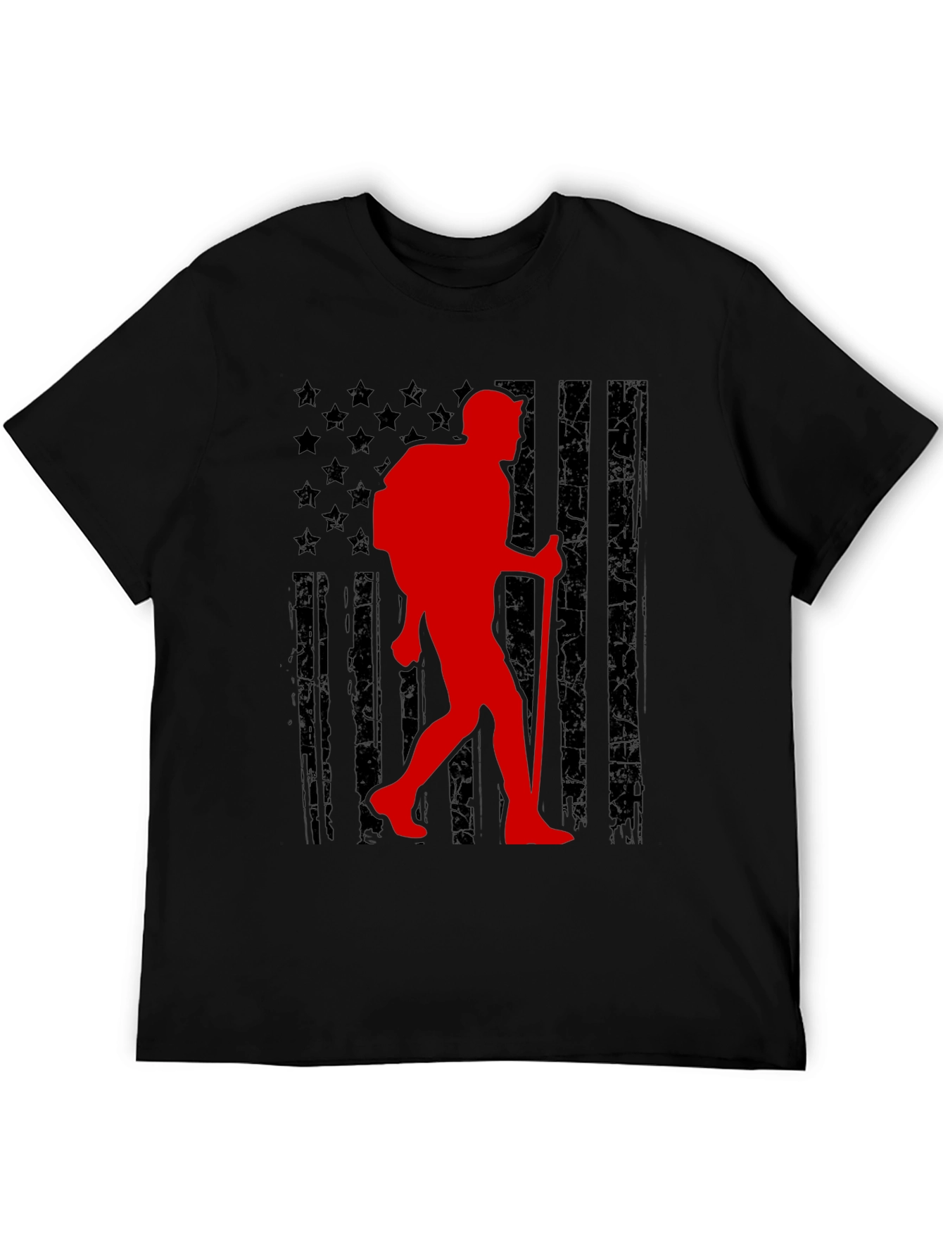 Hiking Patriot T-Shirt - American Flag Hiker