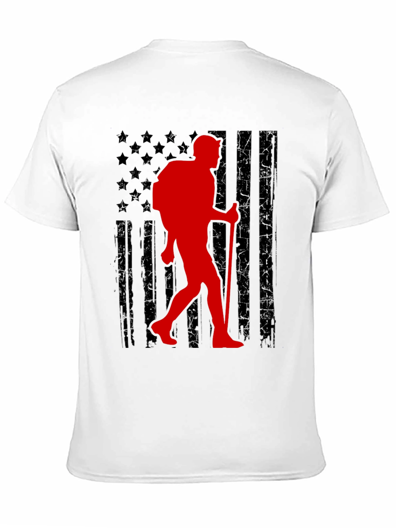 Hiking Patriot T-Shirt - American Flag Hiker