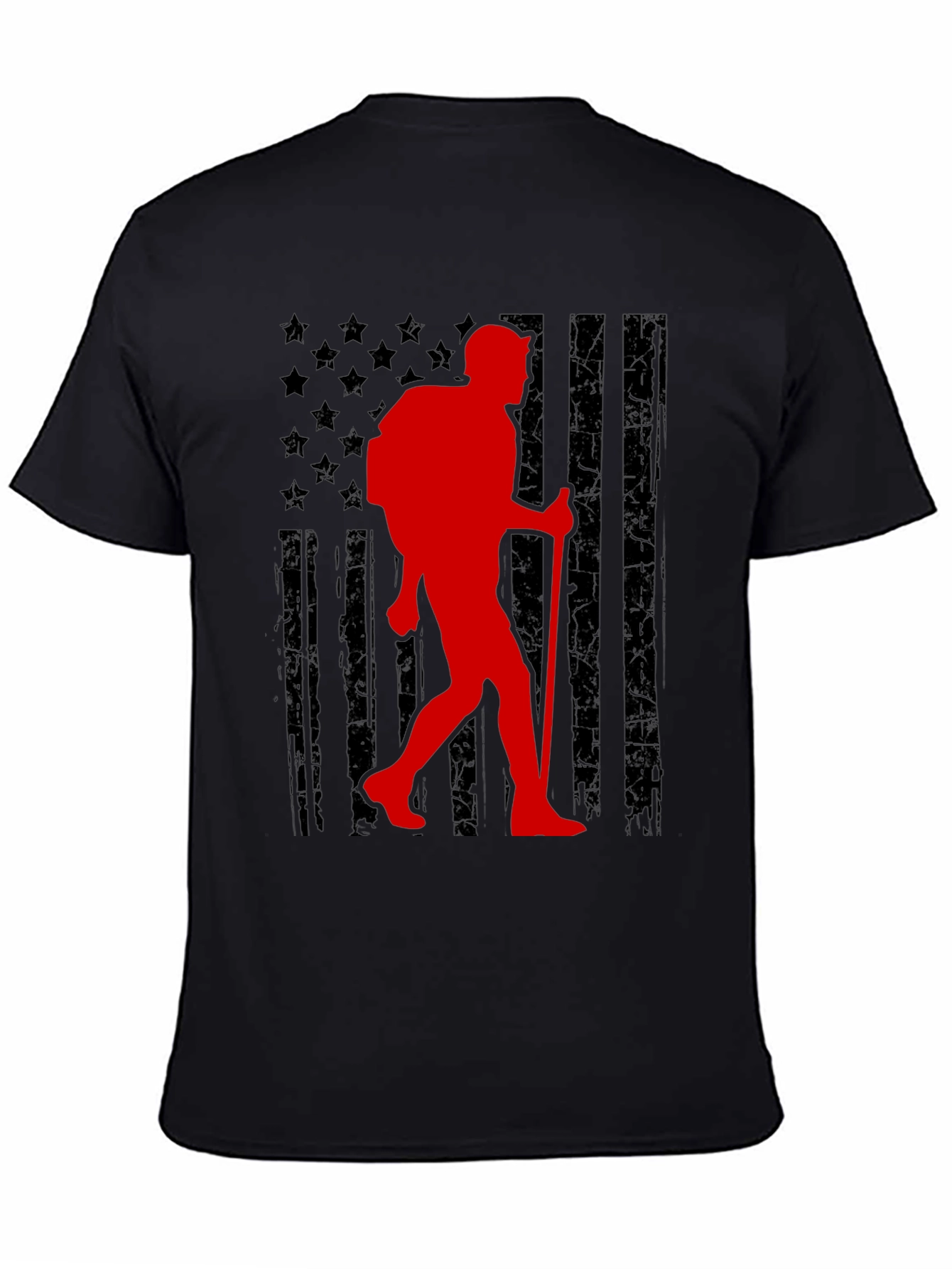 Hiking Patriot T-Shirt - American Flag Hiker