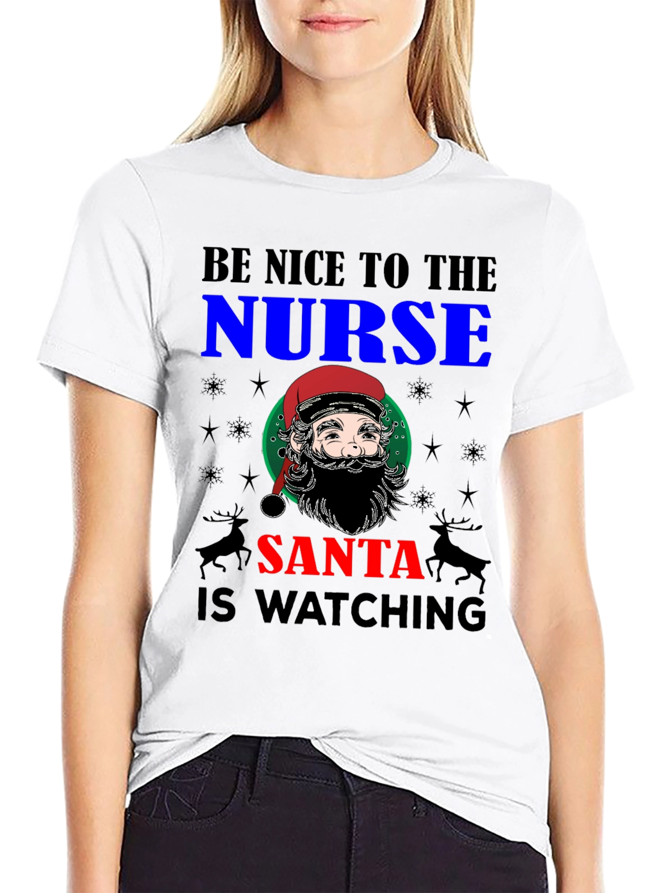 Be Nice to The Nurse Santa T-Shirt