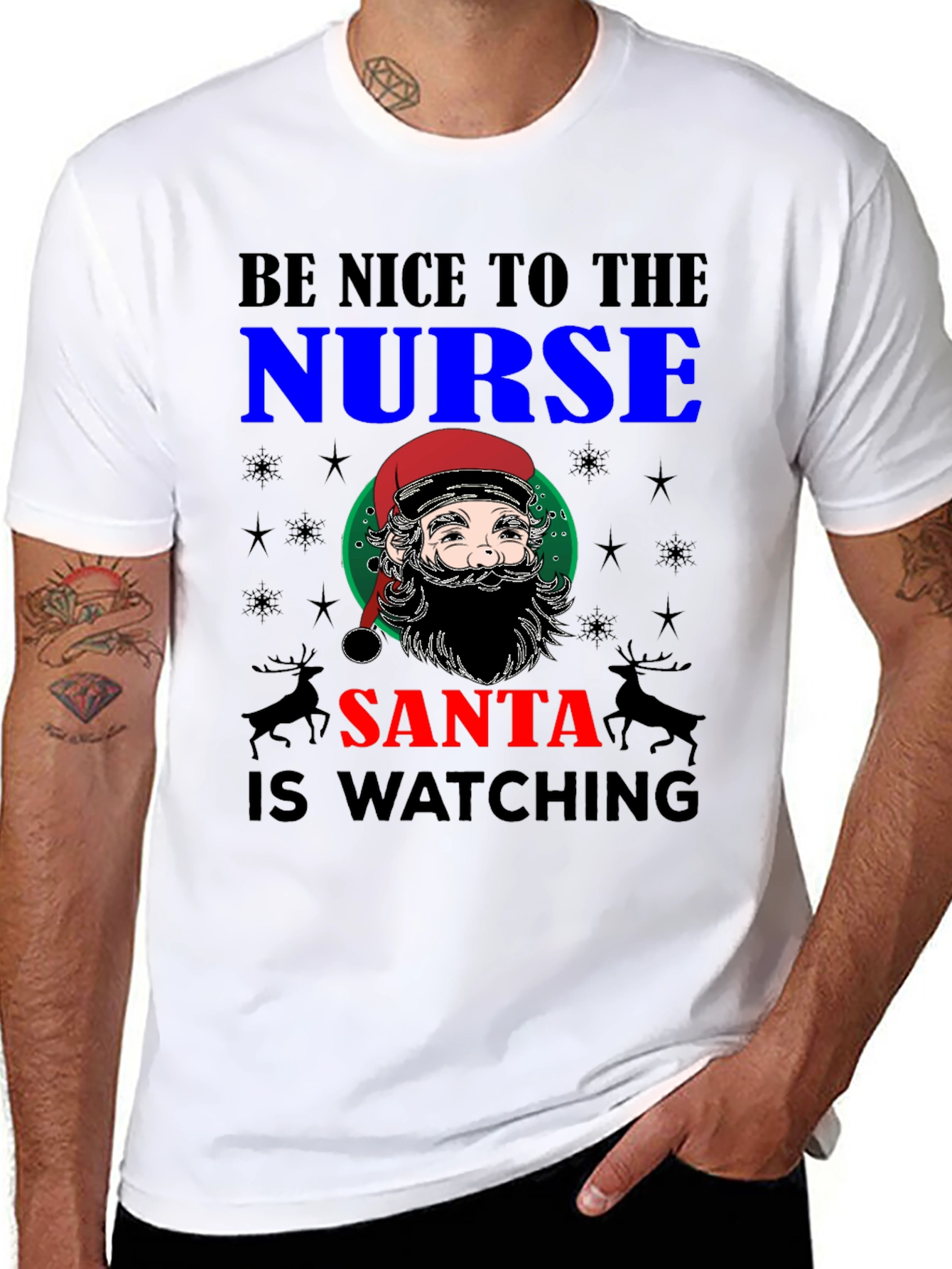 Be Nice to The Nurse Santa T-Shirt