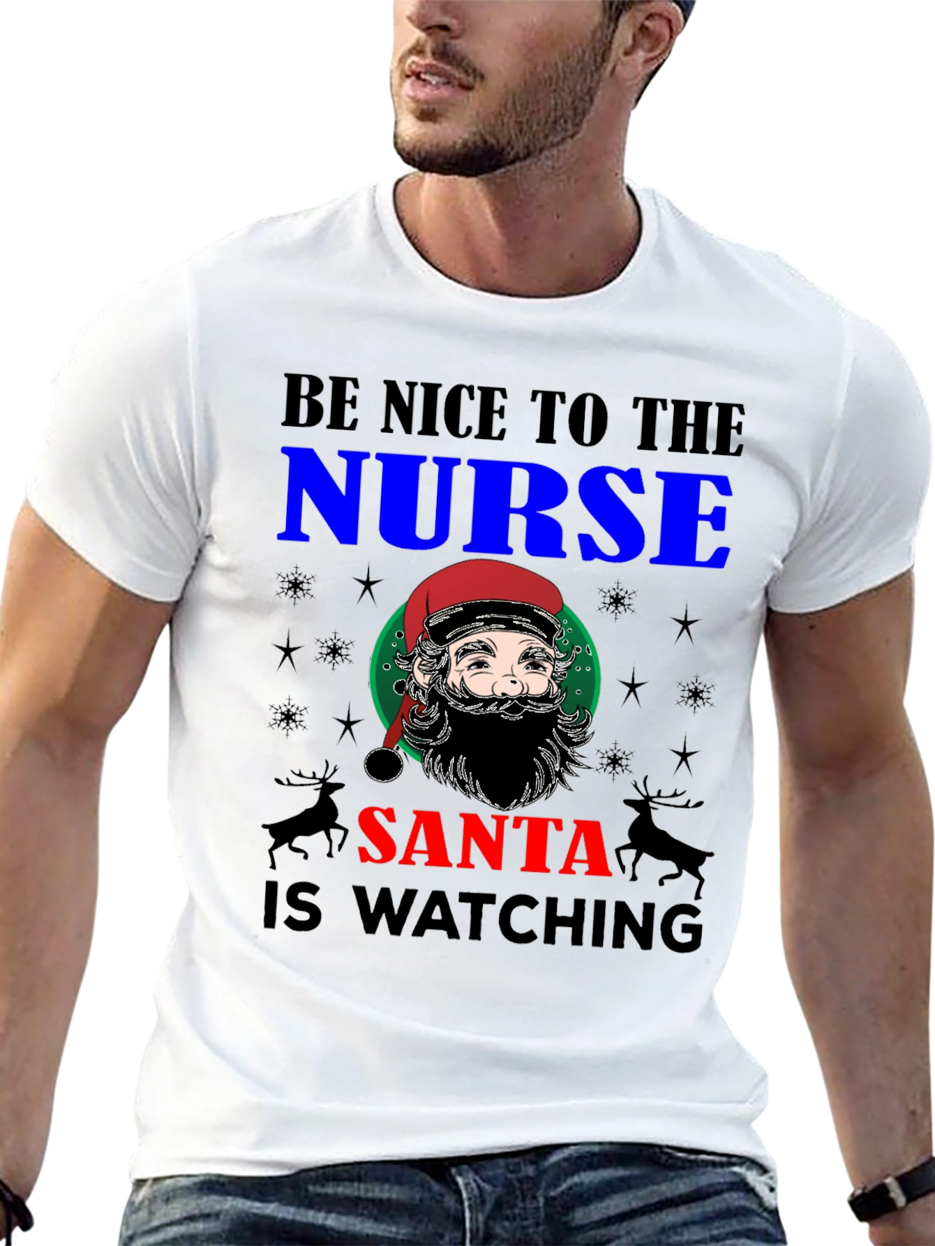 Be Nice to The Nurse Santa T-Shirt