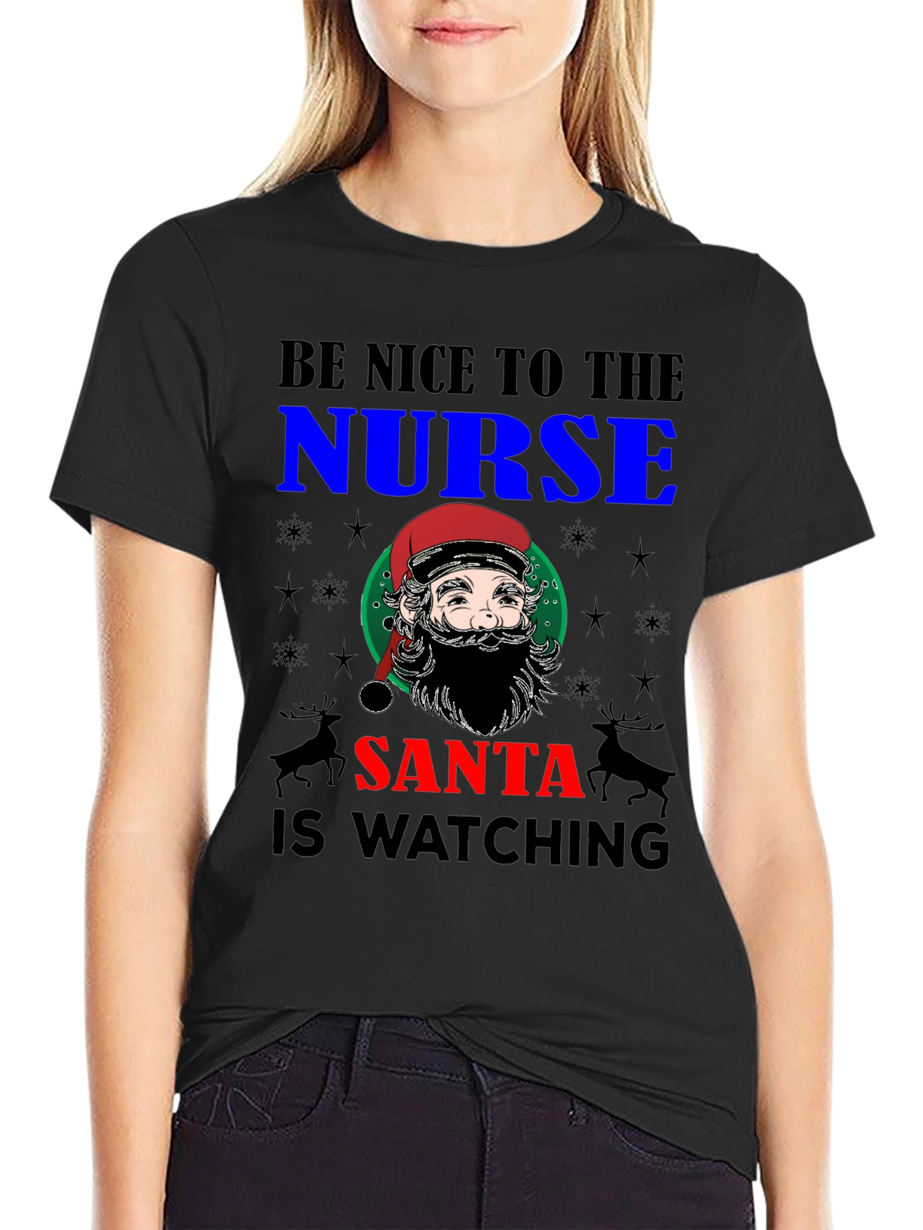 Be Nice to The Nurse Santa T-Shirt