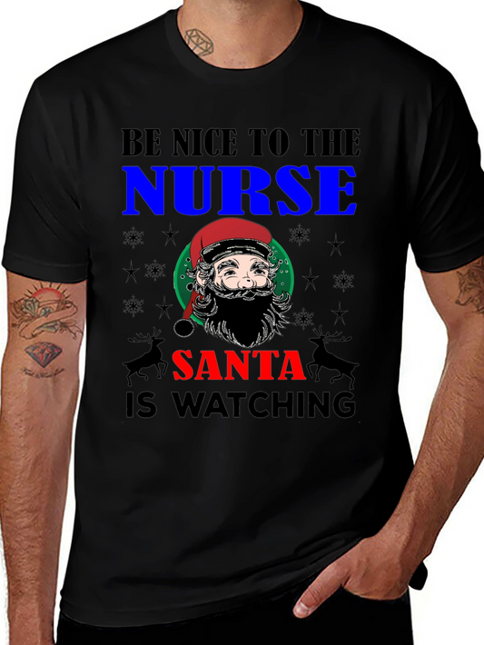 Be Nice to The Nurse Santa T-Shirt