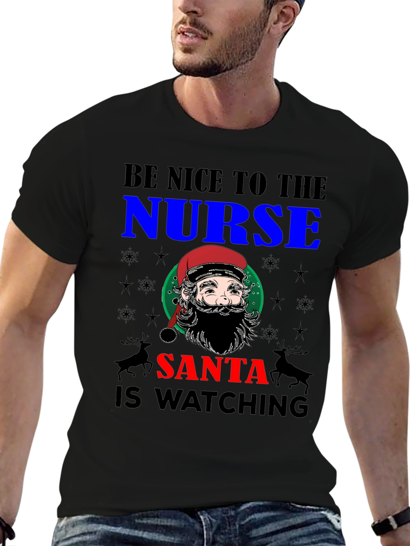 Be Nice to The Nurse Santa T-Shirt