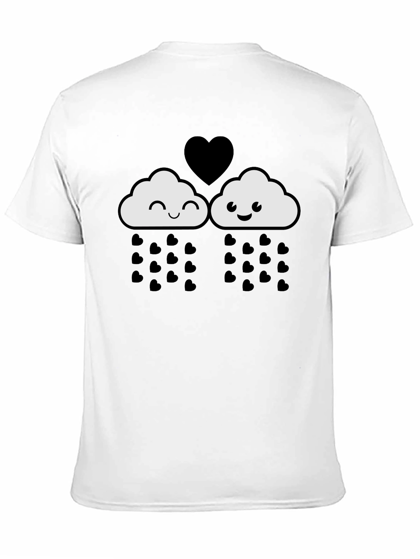 Cute Cloud Heart Rain Graphic T-Shirt